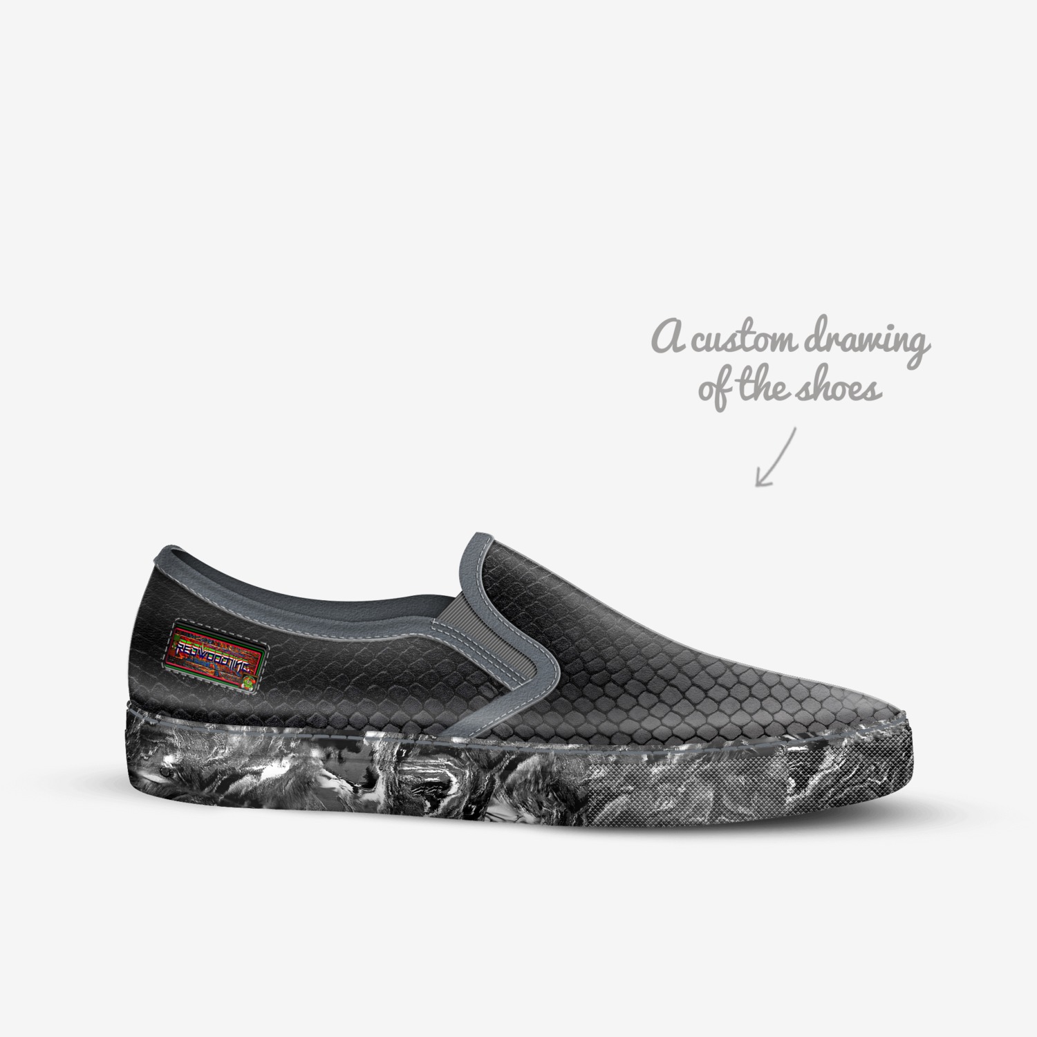 DA FORM 4856 custom made in Italy shoes by Ronald Roberts | Sketch view