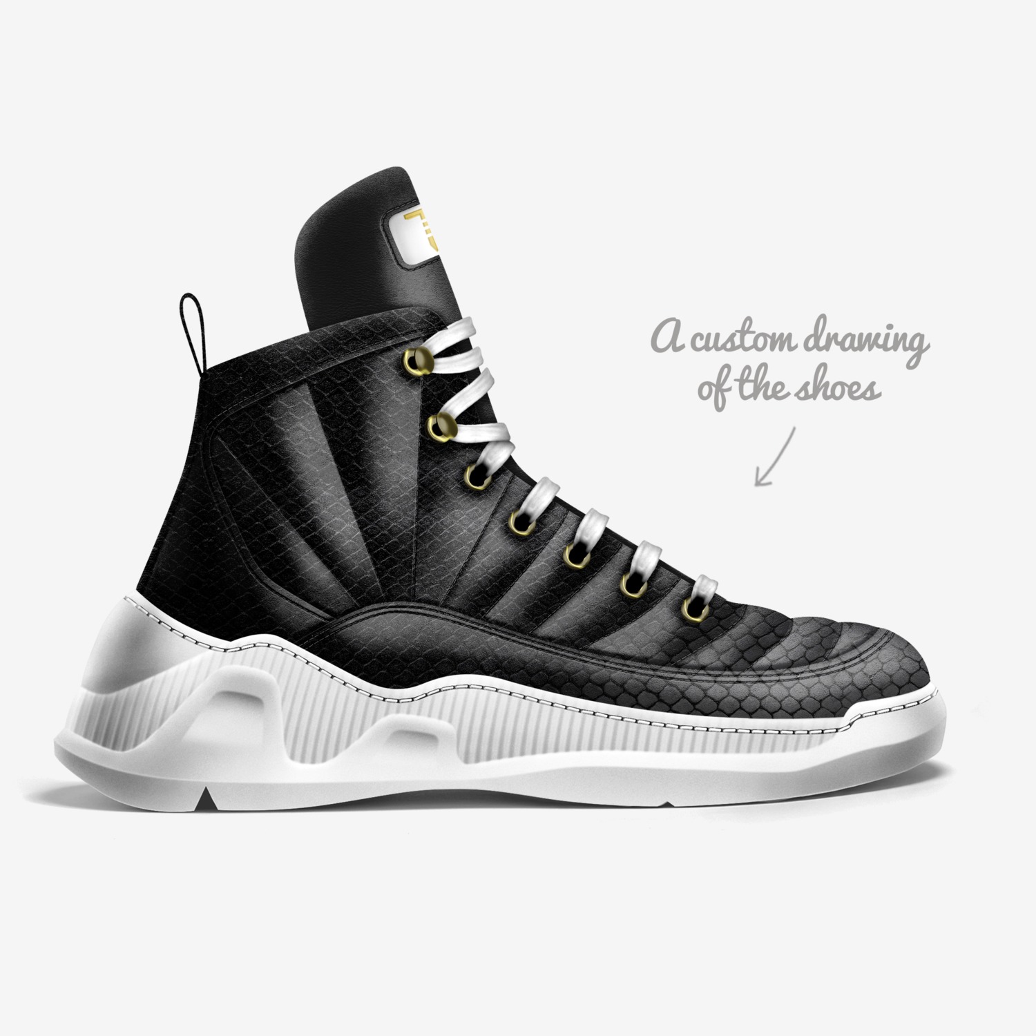 Caelus 20/20 custom made in Italy shoes by Lamont Sanders | Sketch view