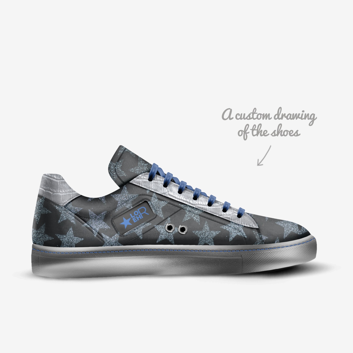 FlowStar B custom made in Italy shoes by Loehr Young | Sketch view