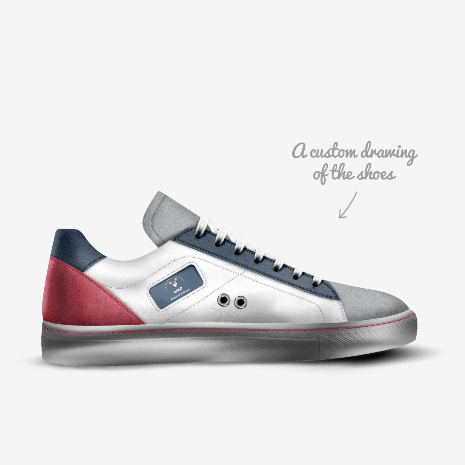 emo custom made in Italy shoes by Morris Scales | Sketch view