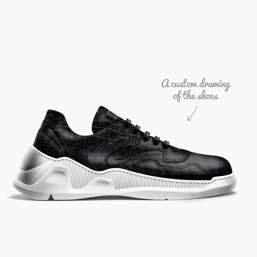 Big Steppers (B/W) limited edition shoe Big Steppers (B/W) artisan made in Italy shoes by Dienier Anrelli