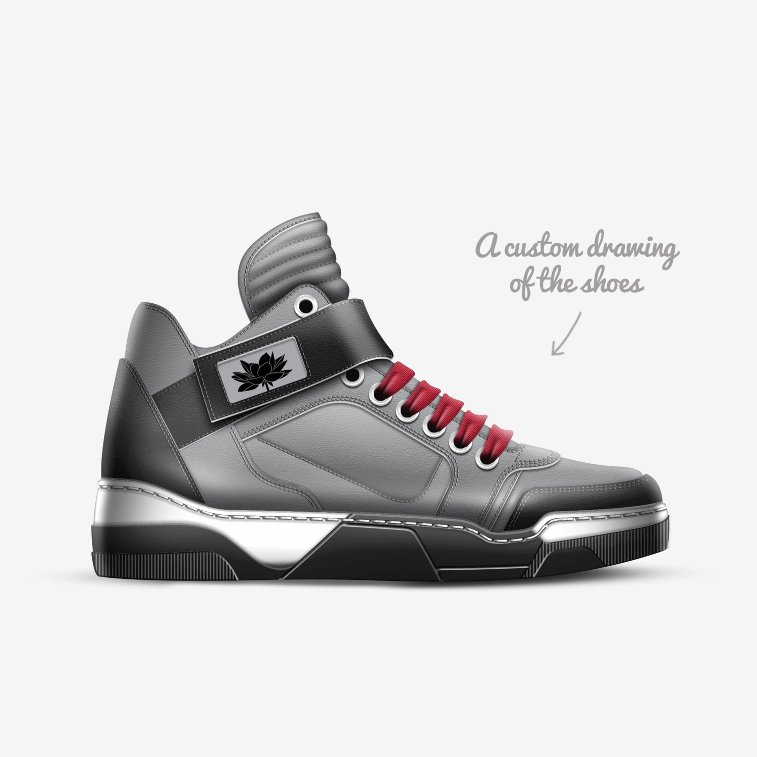 BLACK LOTUS custom made in Italy shoes by Migz Tatz | Sketch view