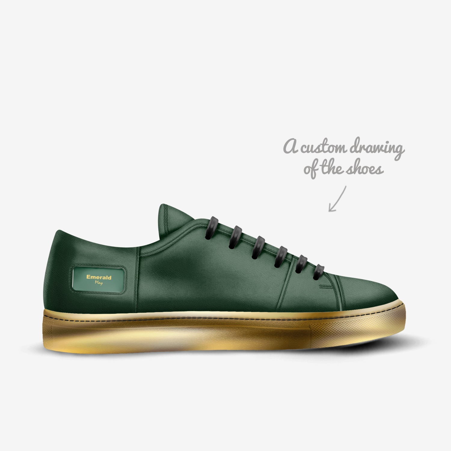 Gems custom made in Italy shoes by Gregory Amos | Sketch view