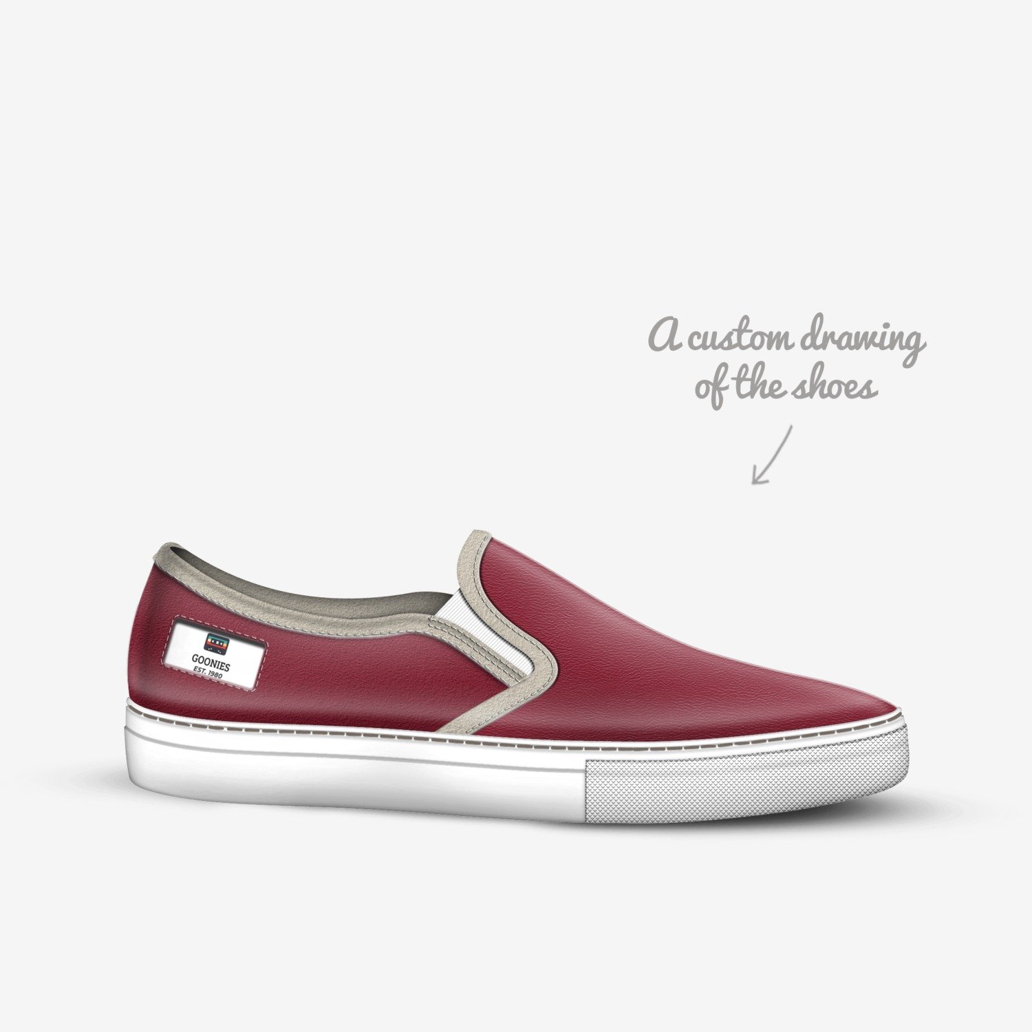 Goonies custom made in Italy shoes by Keeda Kollins | Sketch view