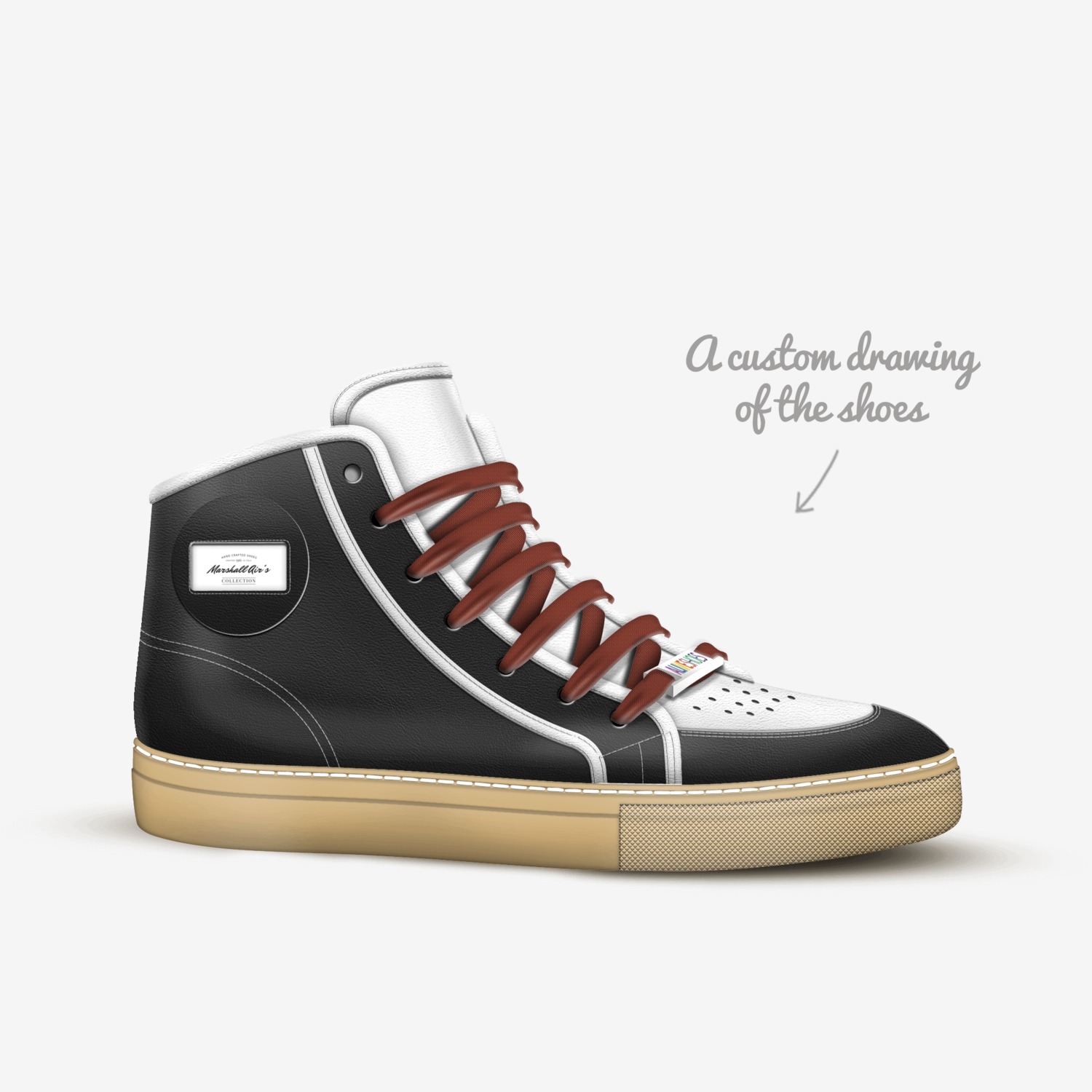 Marshall Air's custom made in Italy shoes by Alonzo Dewayne Marshall | Sketch view