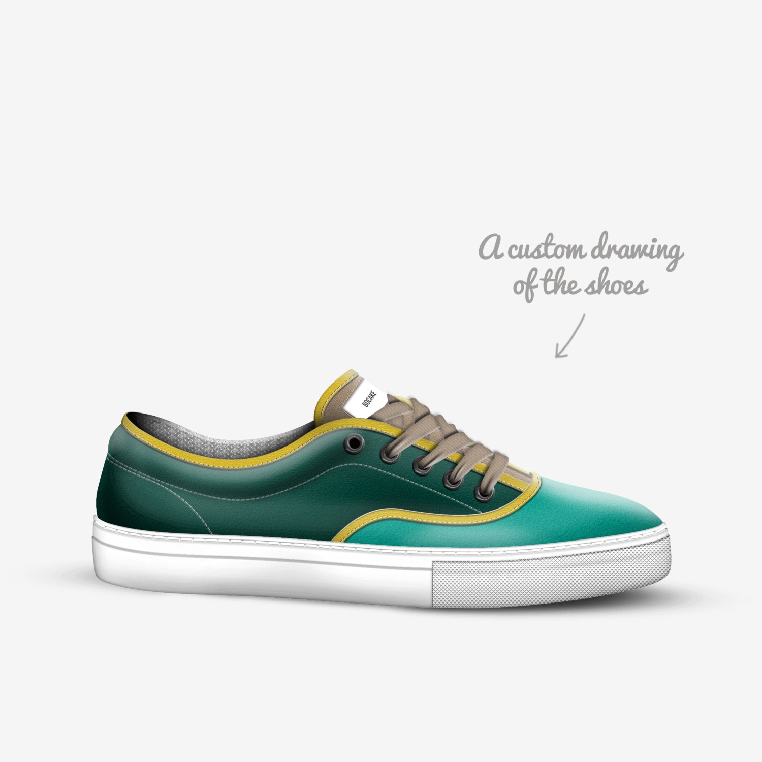 bocake custom made in Italy shoes by Caroline Panggabean | Sketch view