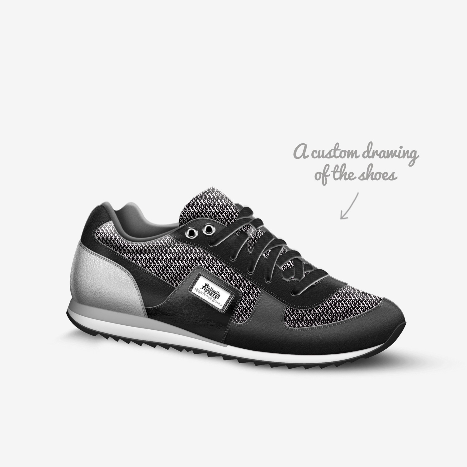 Righteous Souls custom made in Italy shoes by Righteousity Apparel | Sketch view