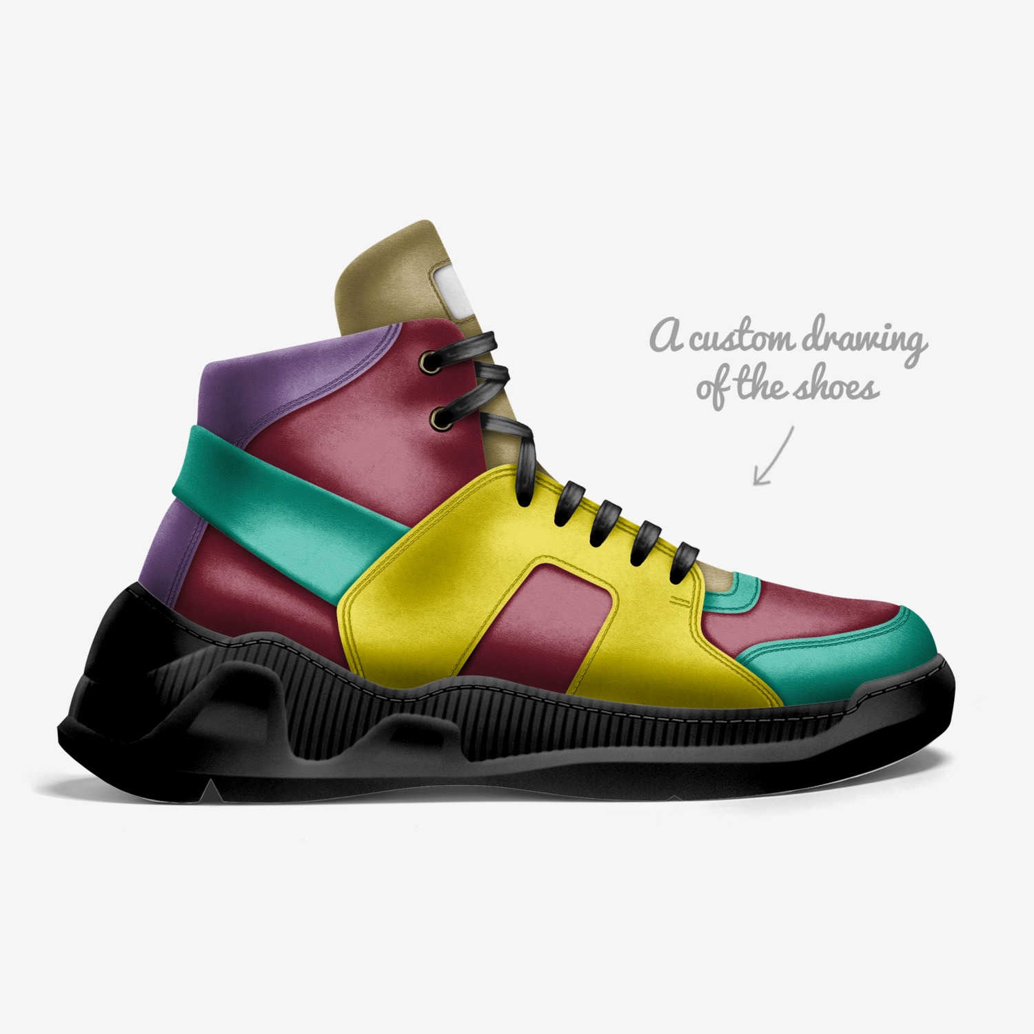 Rocket custom made in Italy shoes by Sadie Fries | Sketch view