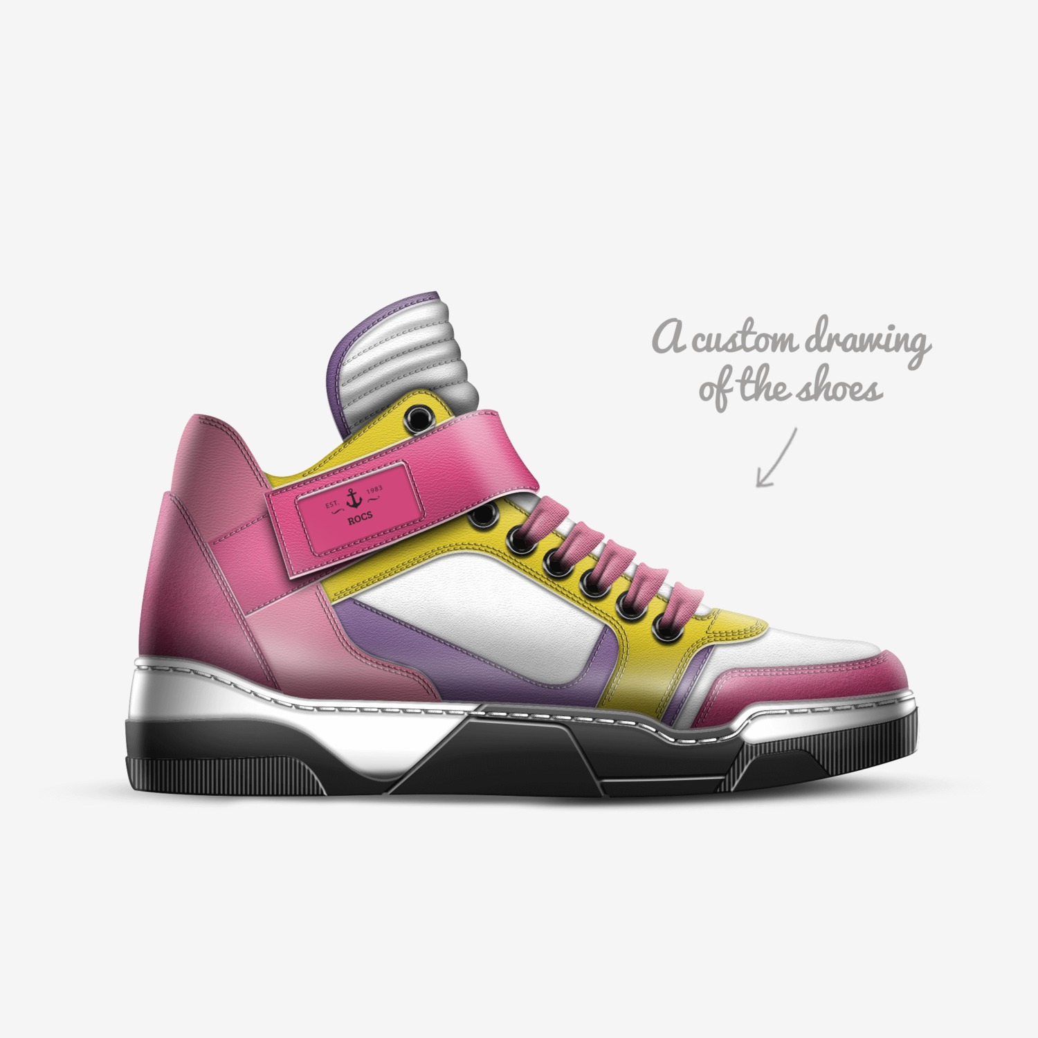Rocs custom made in Italy shoes by Roderick Jackson | Sketch view