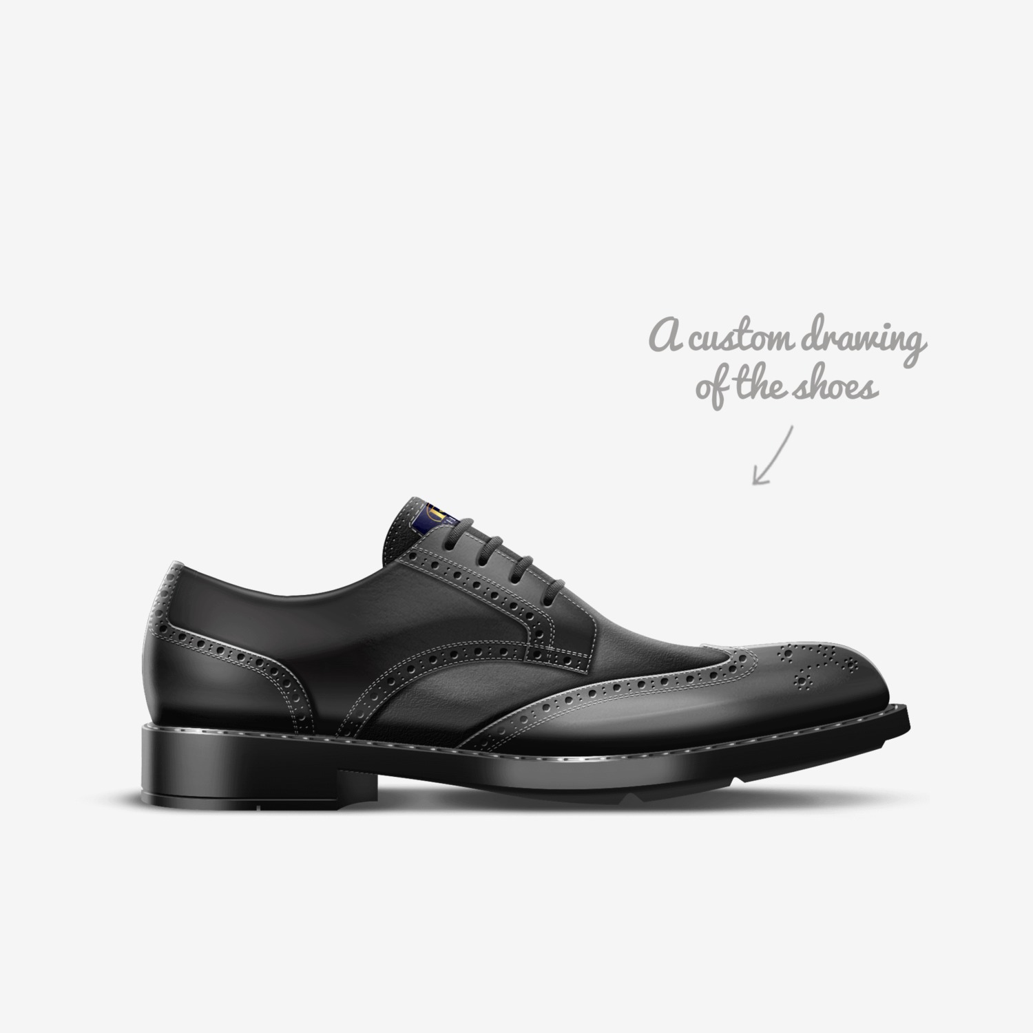 The Classic Derby custom made in Italy shoes by Ricchezza Custom Footwear Designer Co. | Sketch view
