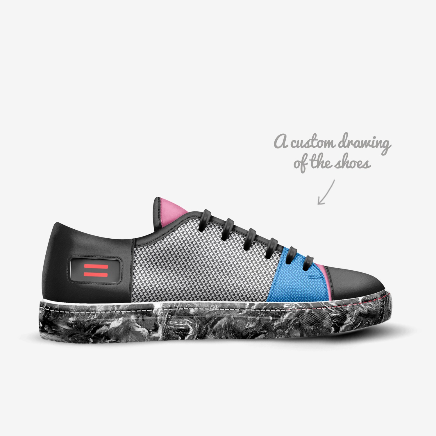 ProudAF custom made in Italy shoes by NiK Kacy Footwear | Sketch view