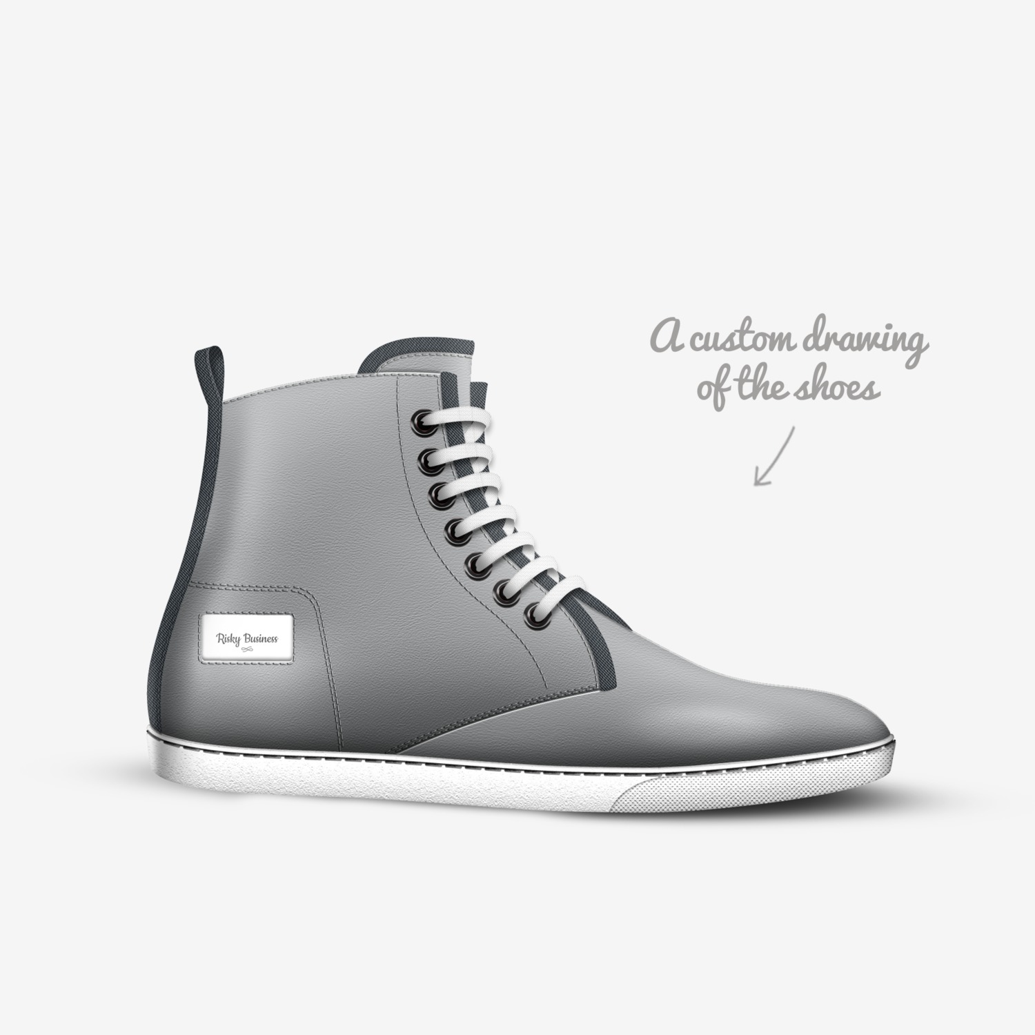 Risky Business custom made in Italy shoes by Devin Bailey | Sketch view