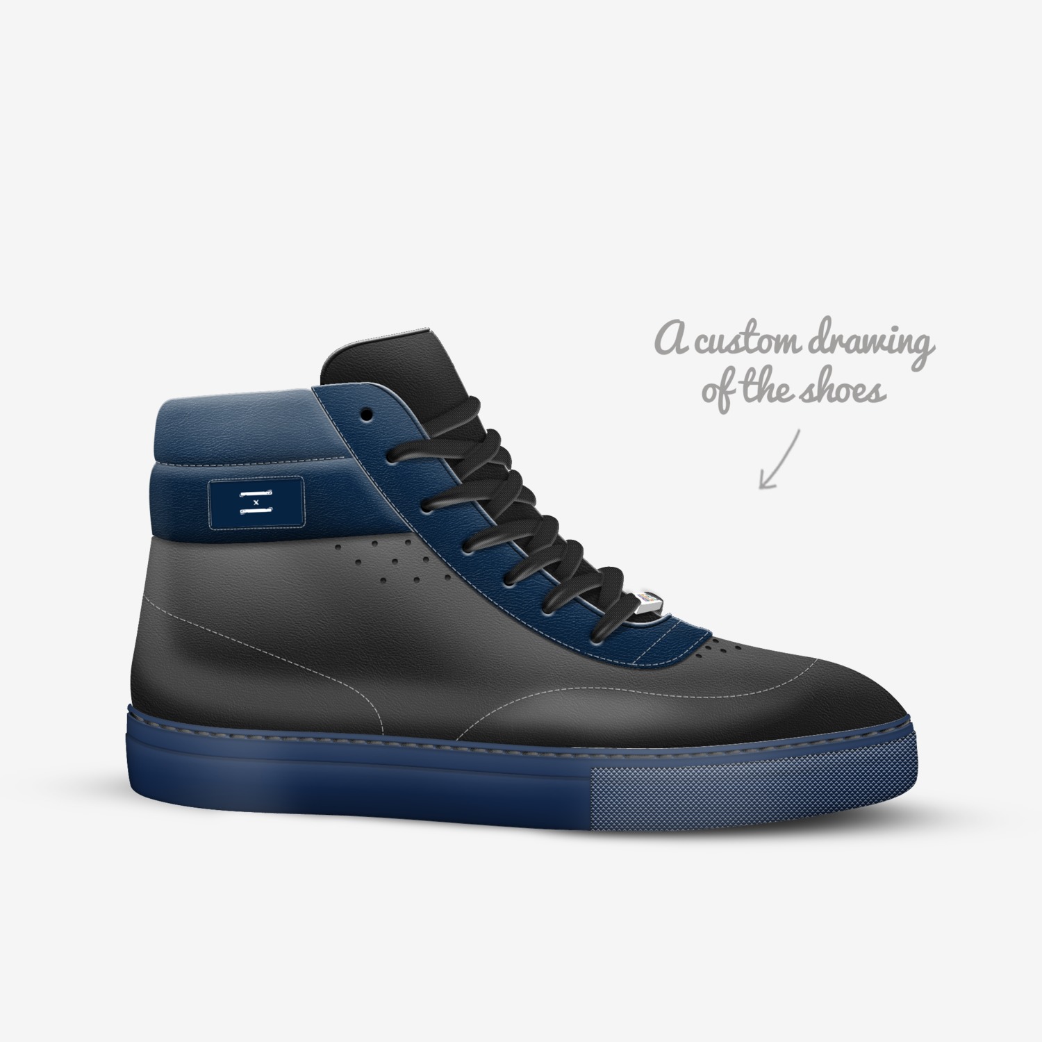 X custom made in Italy shoes by Isai Davila | Sketch view