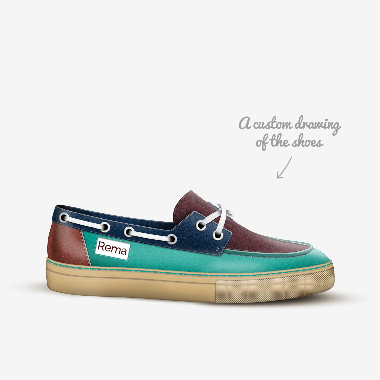 Rema custom made in Italy shoes by Gabriel Jarema | Sketch view