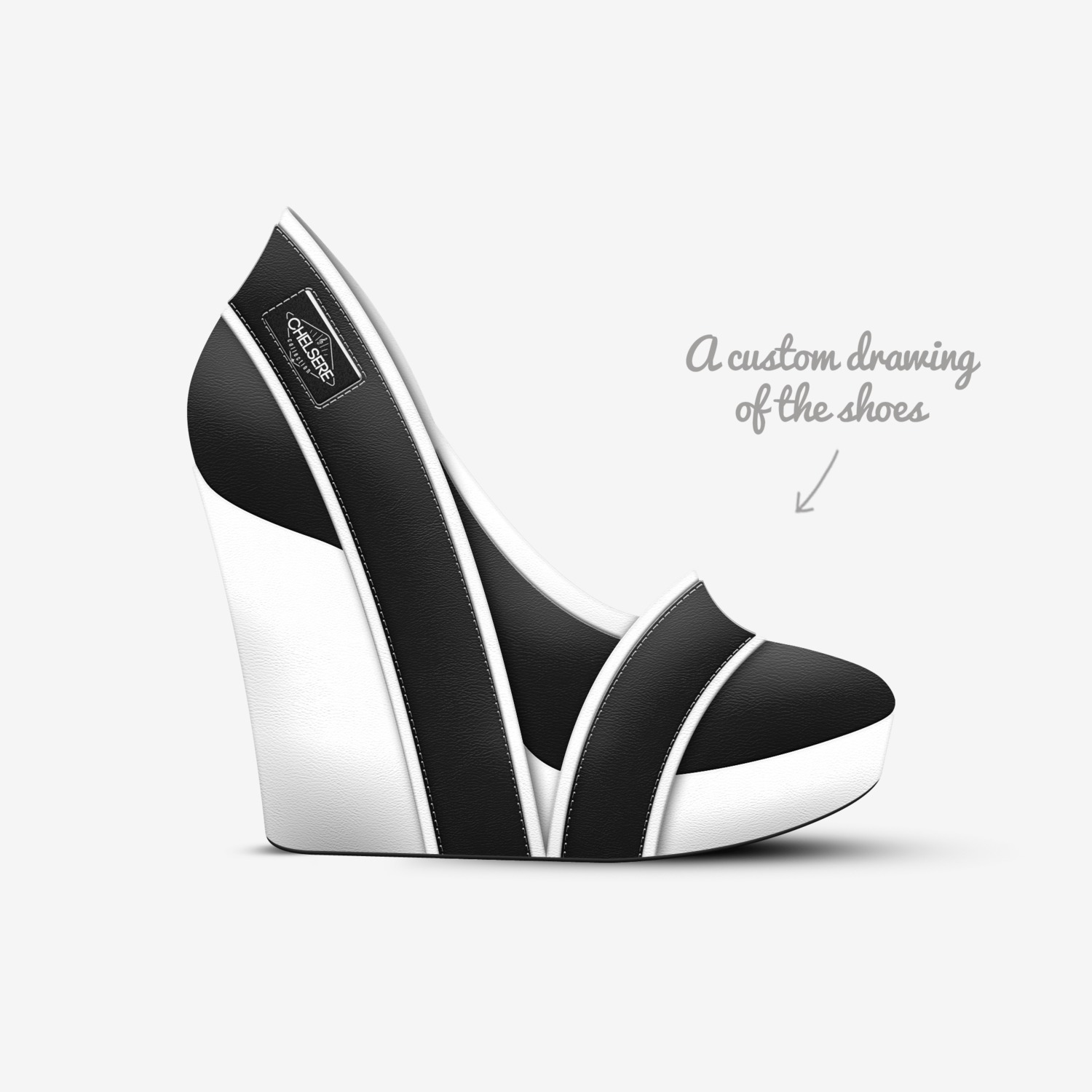 Daisy  custom made in Italy shoes by Chelsere Johnson | Sketch view