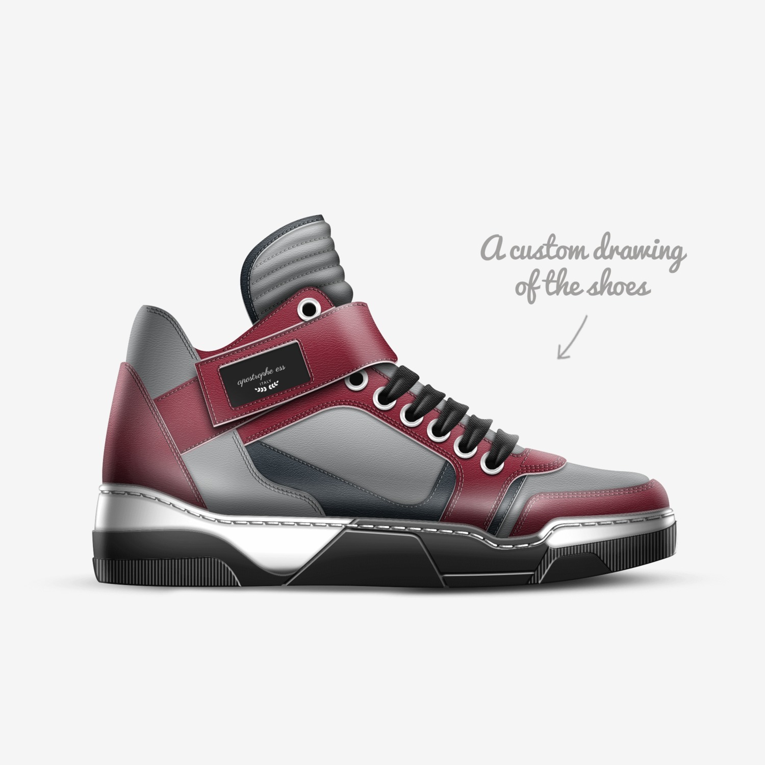 apostrophe ess  custom made in Italy shoes by Bryanna Chatterton | Sketch view