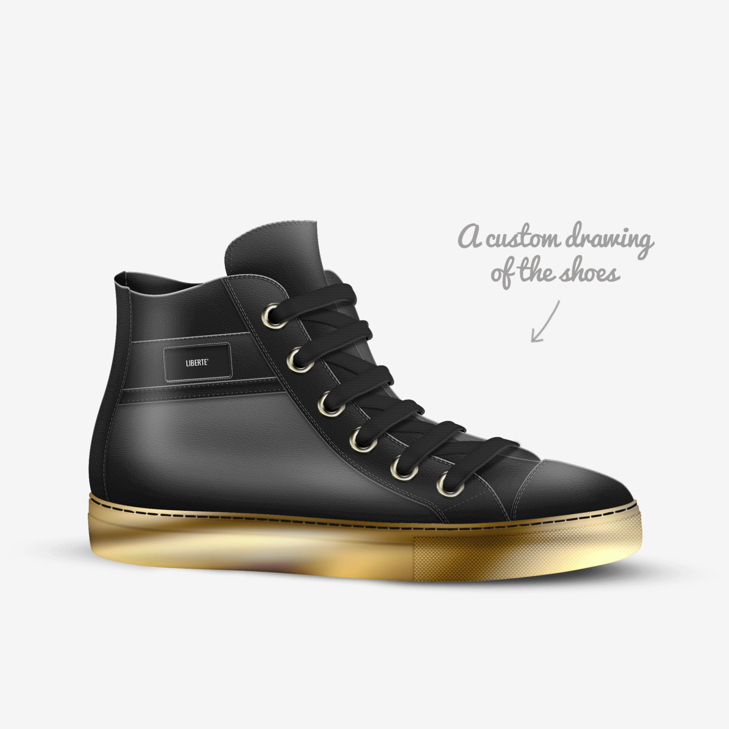 Liberte' custom made in Italy shoes by Nejma Nefertiti | Sketch view