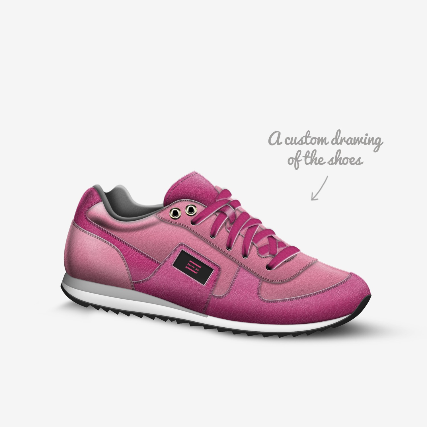 Nate 3's custom made in Italy shoes by Nate Benzon | Sketch view