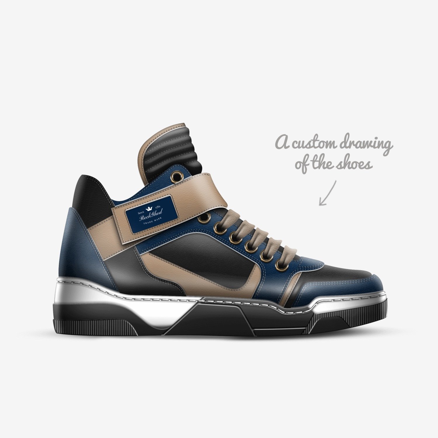 RockGhod custom made in Italy shoes by Glendale Lawson | Sketch view