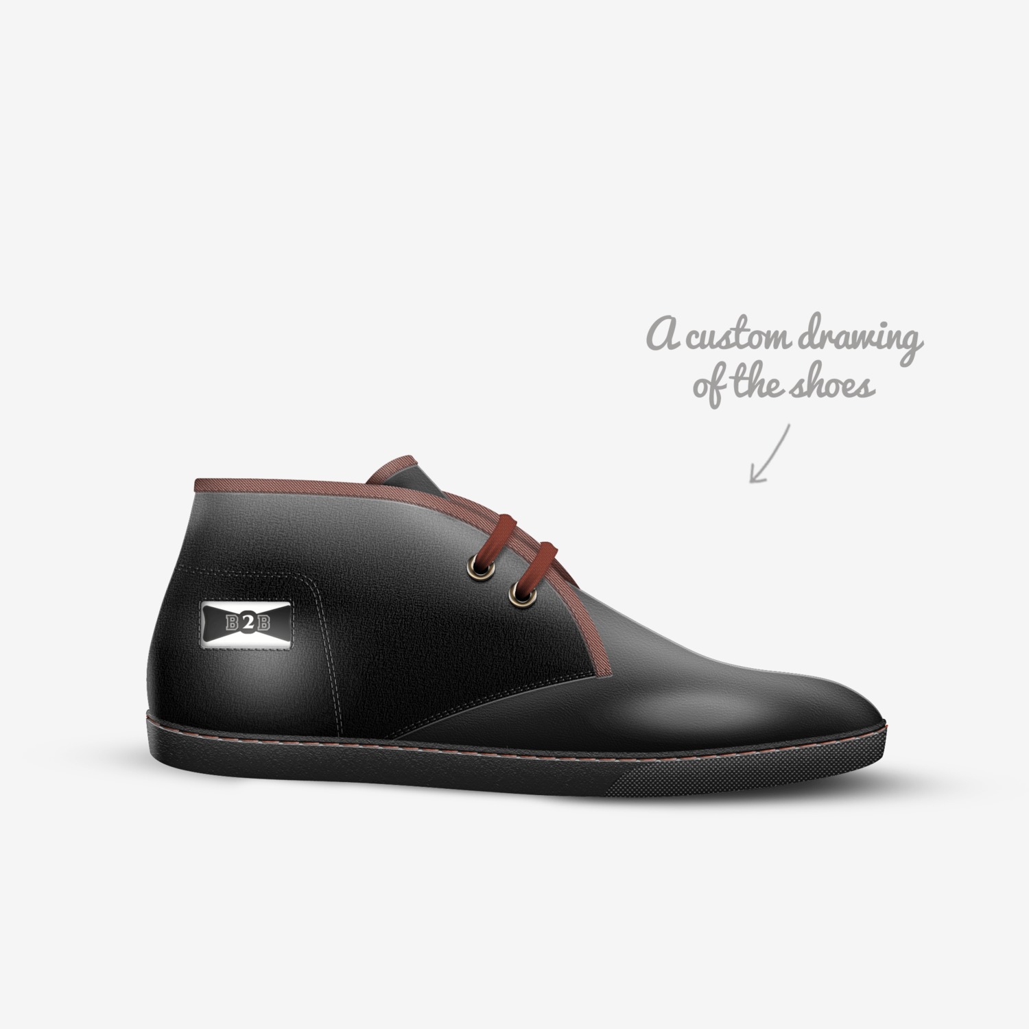 Boys 2 Bowties X custom made in Italy shoes by William Paige | Sketch view