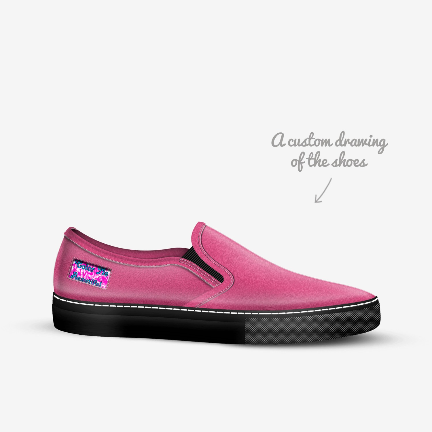 Color Me Beautiful custom made in Italy shoes by Shavonda Robinson | Sketch view