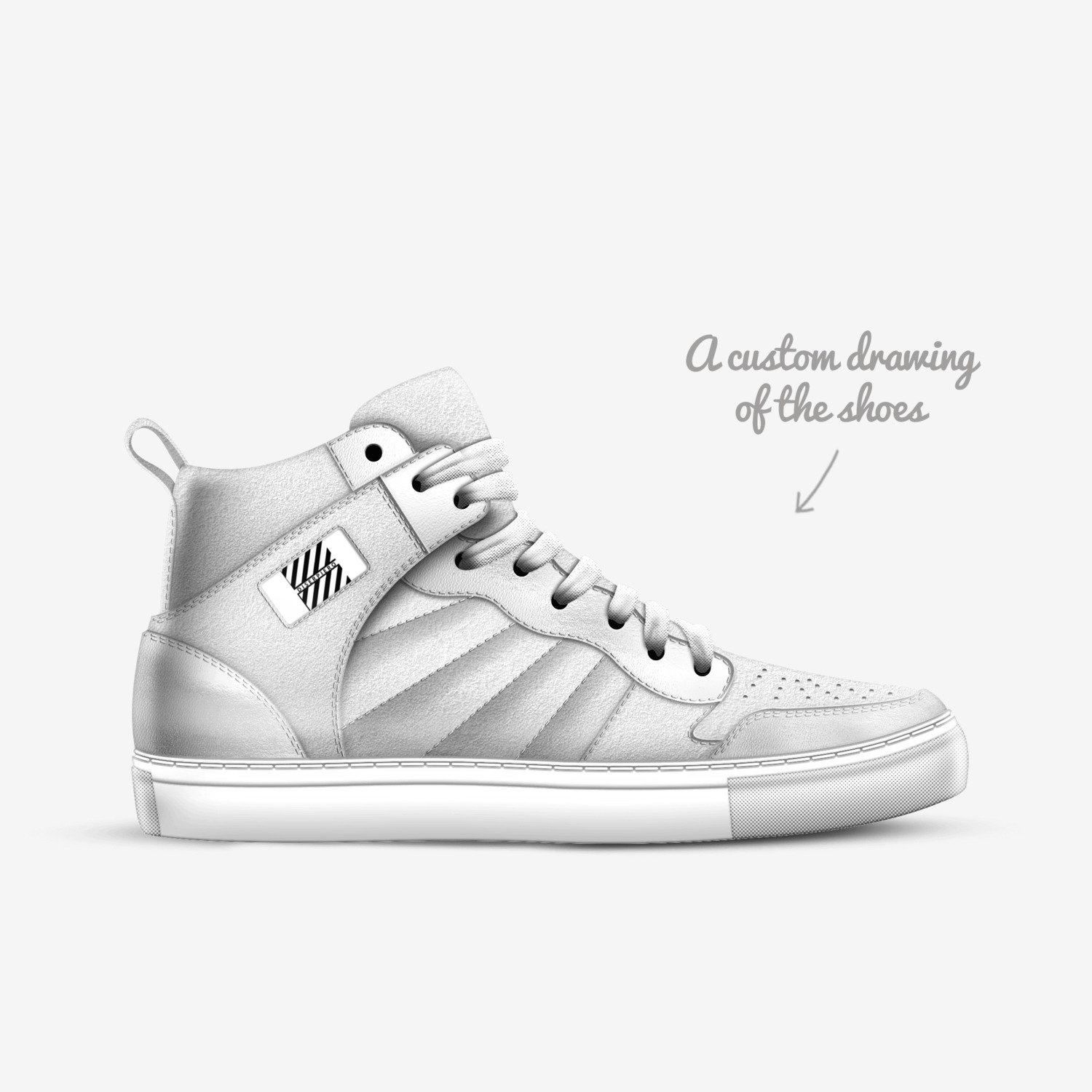 WHITE DESIGN custom made in Italy shoes by Di Ser Piero | Sketch view