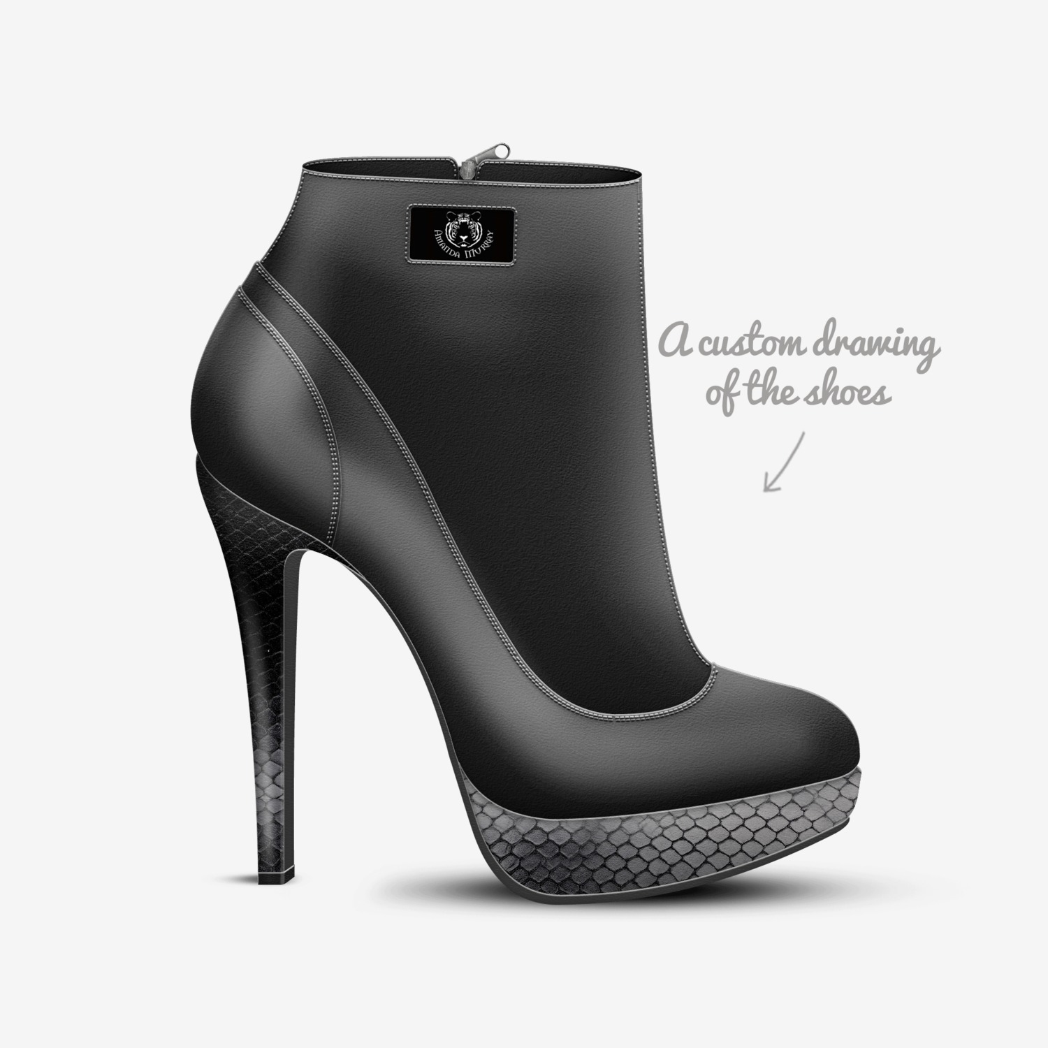 i AM NYC custom made in Italy shoes by Amanda Murray | Sketch view