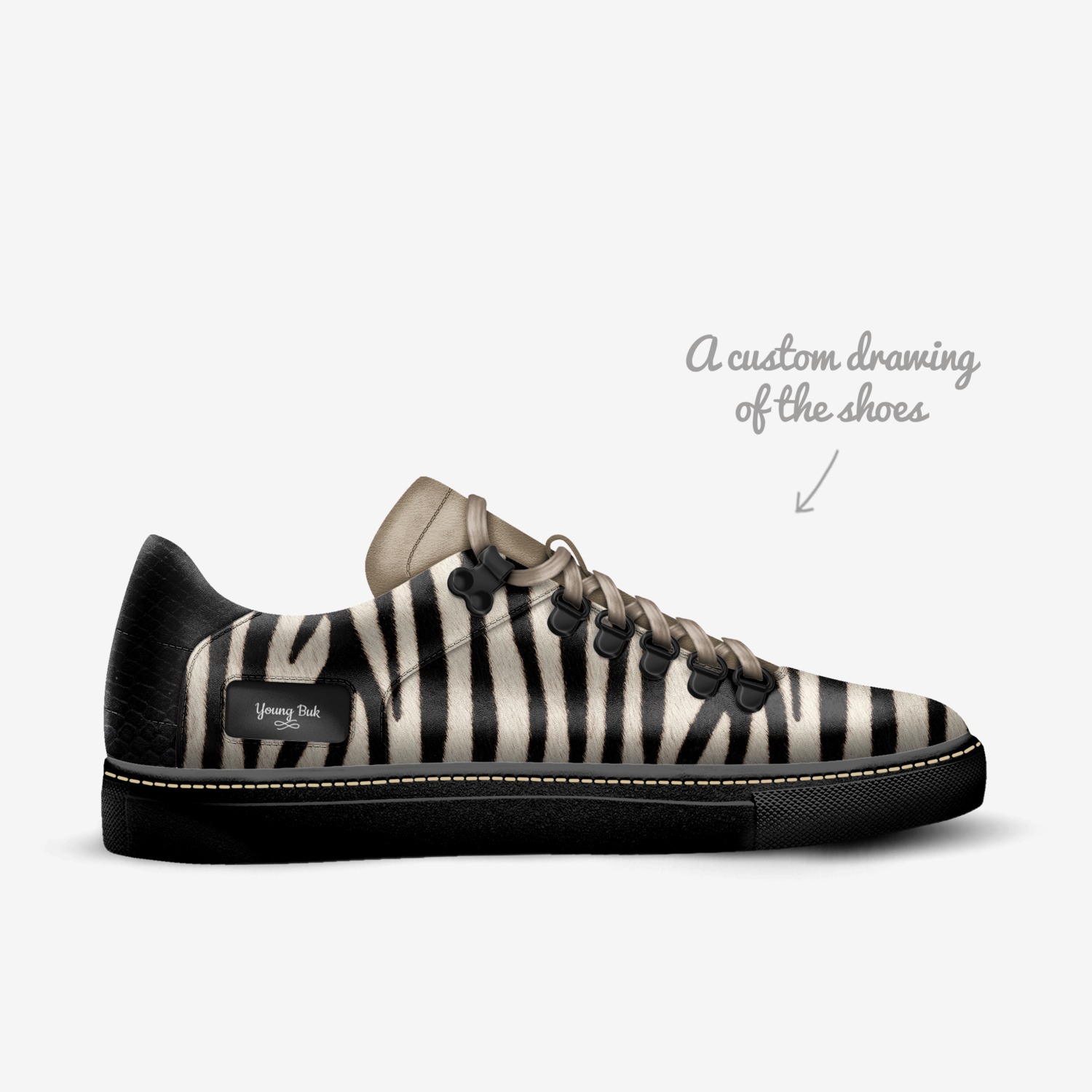 Young Buk custom made in Italy shoes by Jasmine Delaney | Sketch view