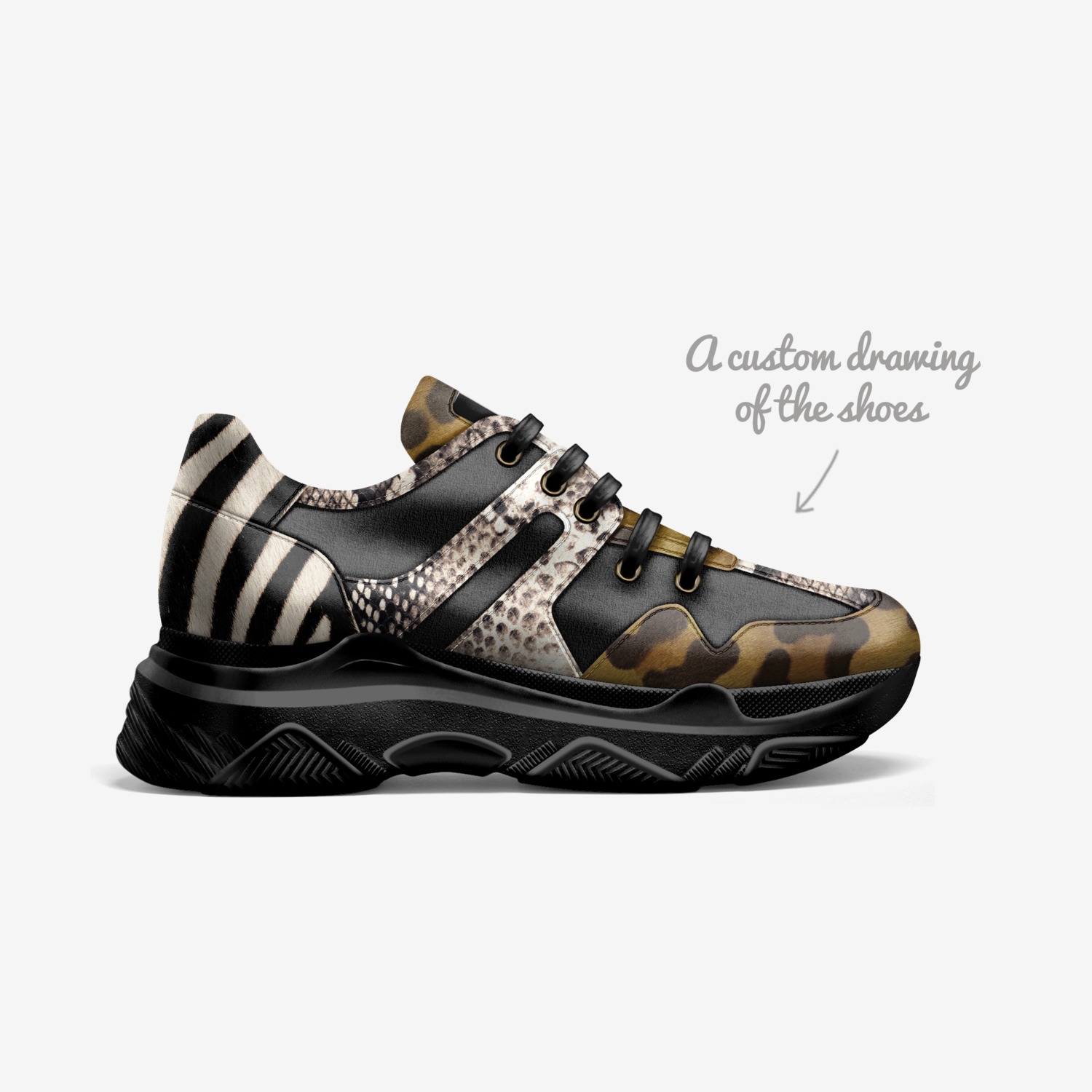What The Luckz custom made in Italy shoes by Curtis Luck | Sketch view