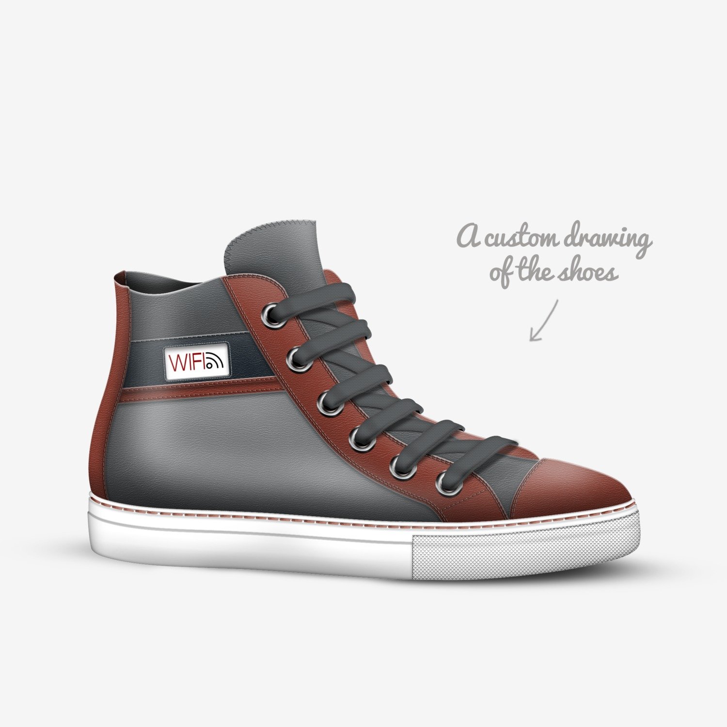 WIFI custom made in Italy shoes by Grace Haney | Sketch view