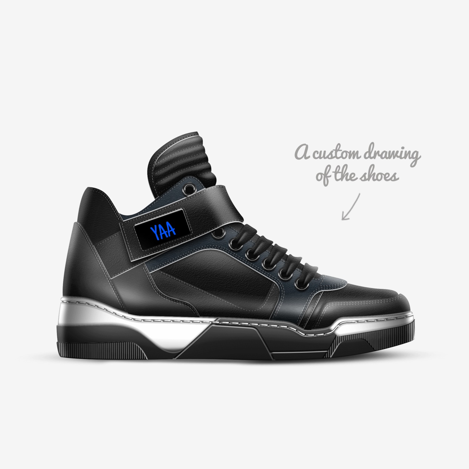 Yaa 002 custom made in Italy shoes by Axn Sadokpam | Sketch view