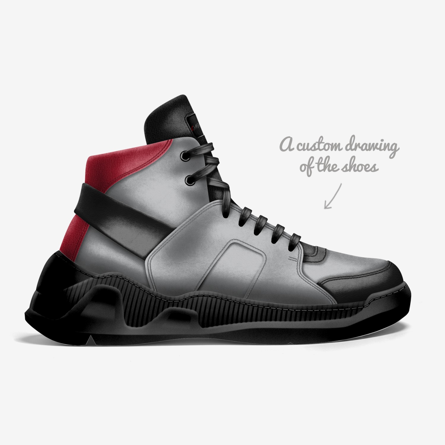 CYBERSNEAKERS custom made in Italy shoes by Guillaume Stevanovic | Sketch view