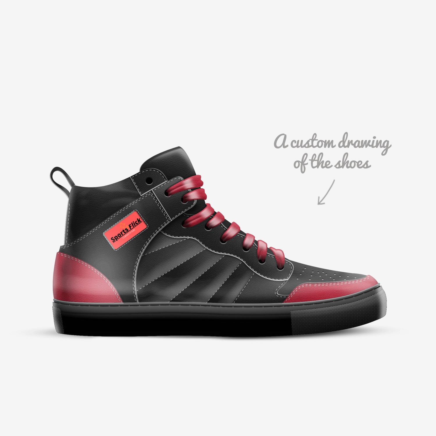 Sports Flick custom made in Italy shoes by Joram Jarabe | Sketch view