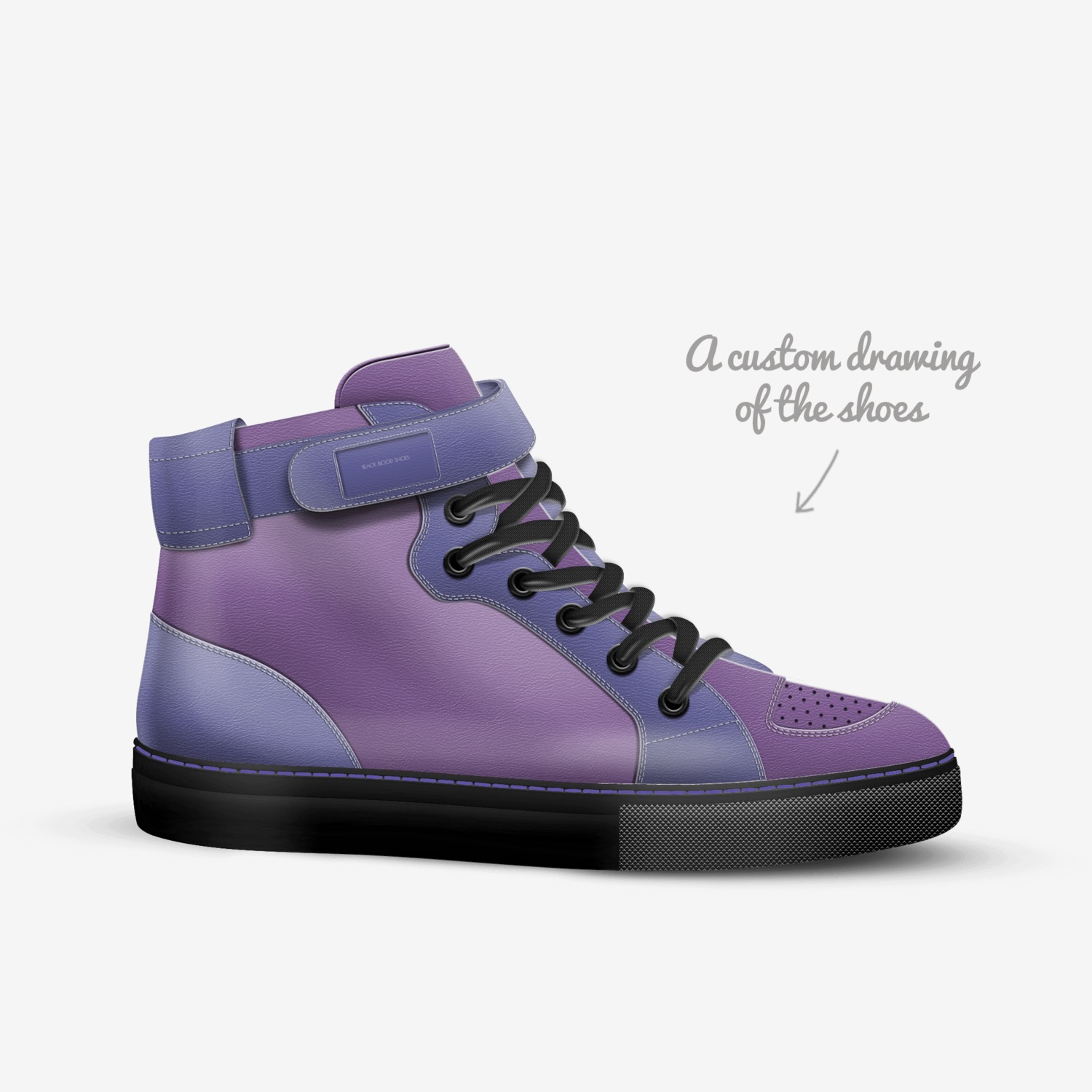 Black Blood Shoes custom made in Italy shoes by Johnny Tickel | Sketch view