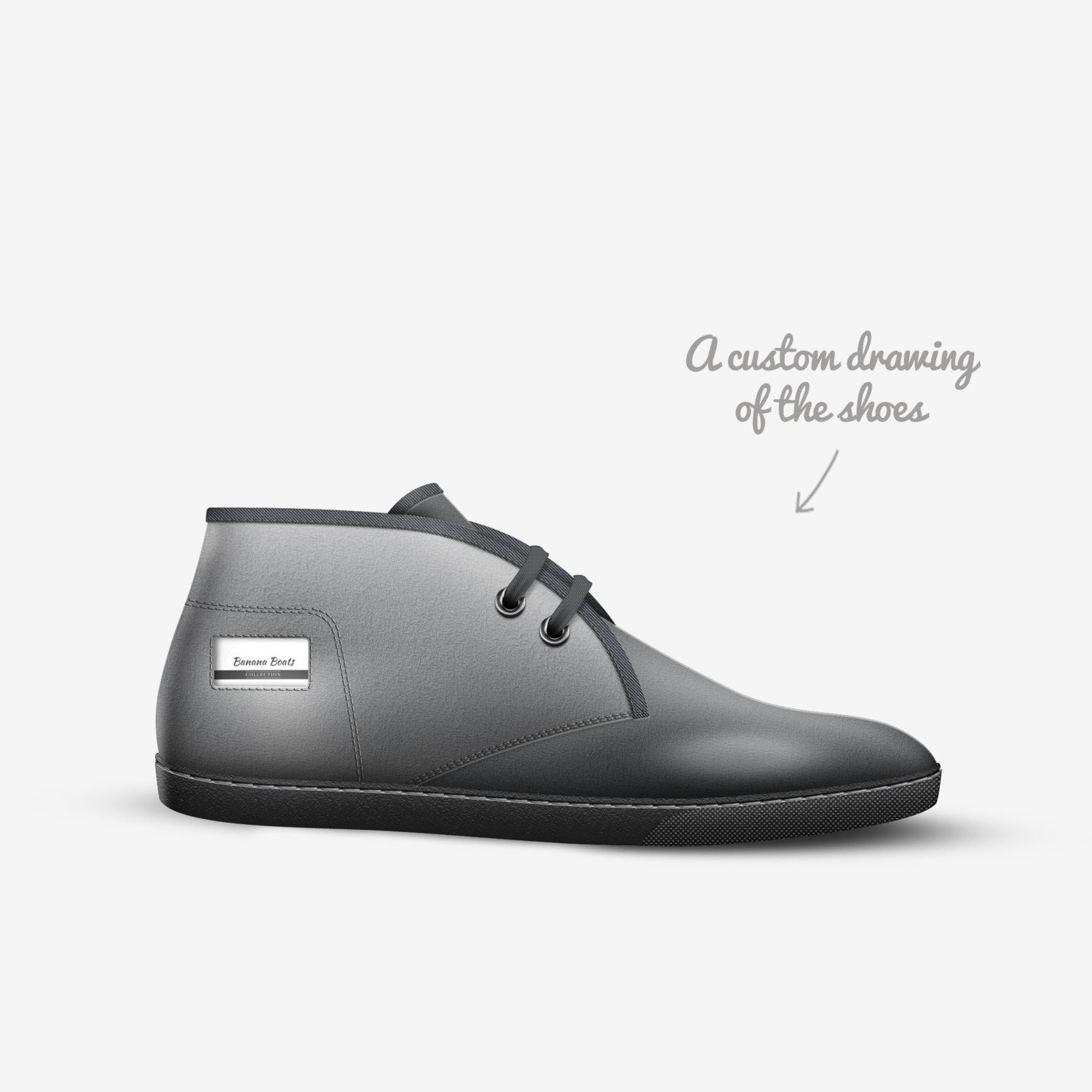 Banana Boats custom made in Italy shoes by Latavia Young | Sketch view