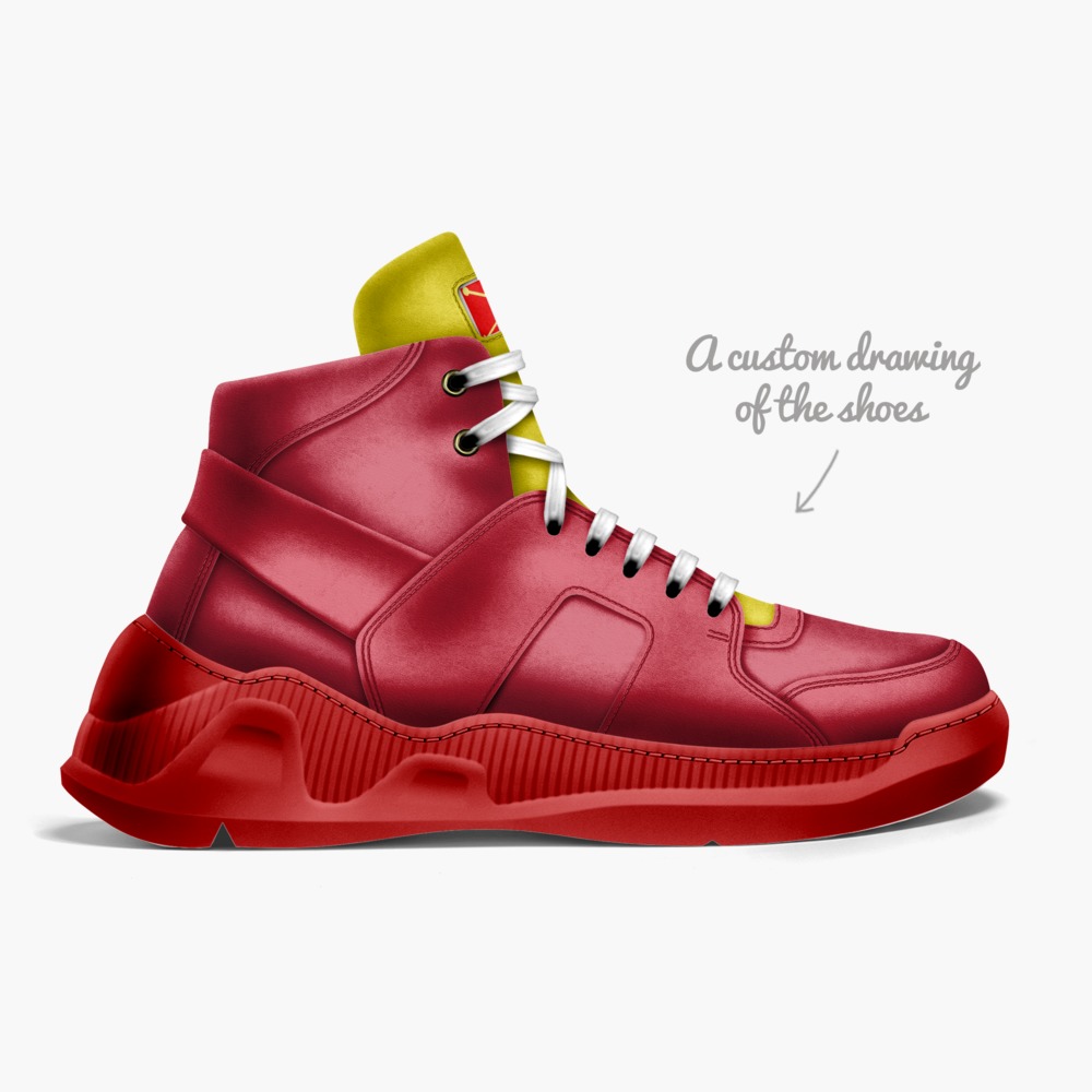 RED AND YELLOW limited edition shoe RED AND YELLOW artisan made in Italy shoes by John Samano