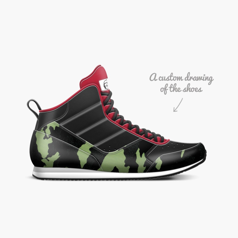 CAMO HIGH limited edition shoe CAMO HIGH artisan made in Italy shoes by Kevin Tillett