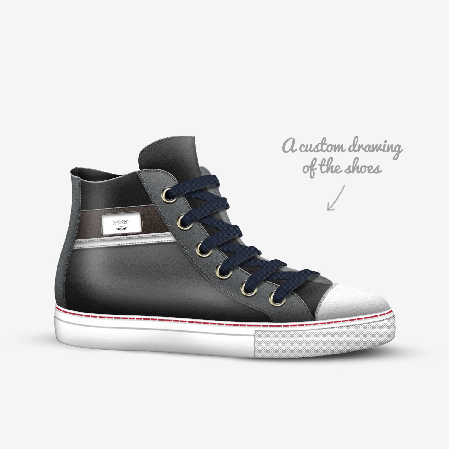 LOBO  custom made in Italy shoes by Adrian | Sketch view