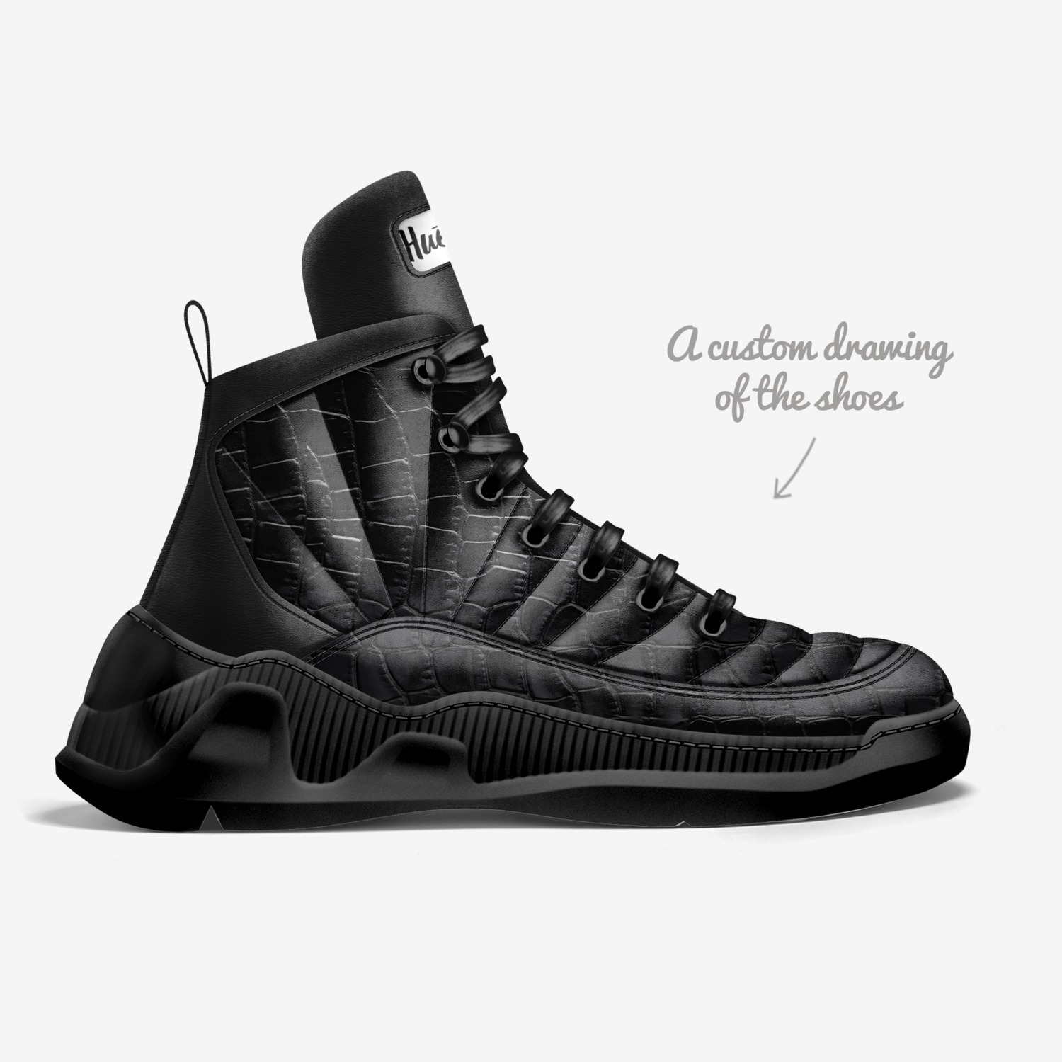 Hue-Man custom made in Italy shoes by Day1 J | Sketch view