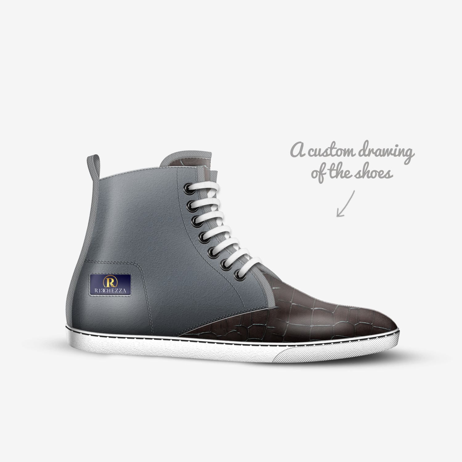 1596 custom made in Italy shoes by Ricchezza Custom Footwear Designer Co. | Sketch view