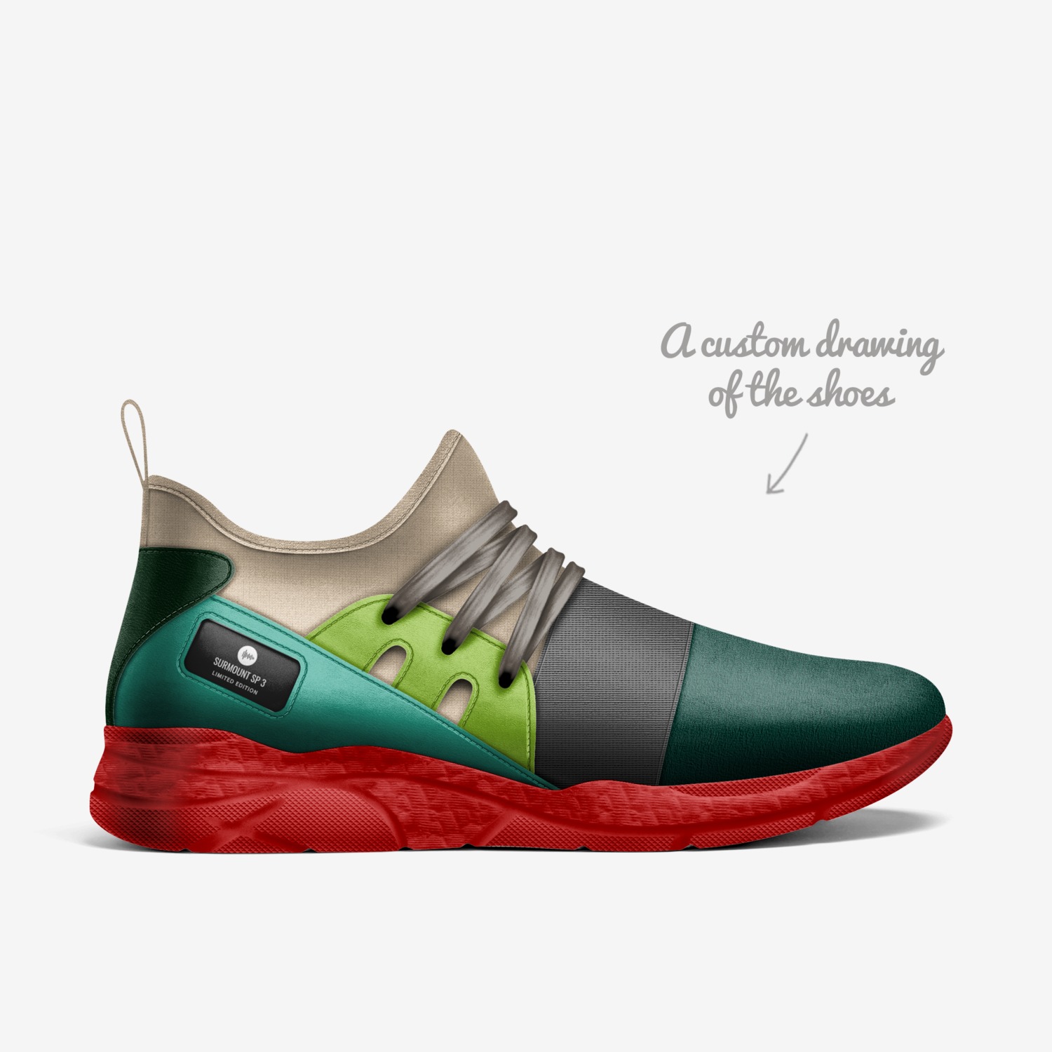 Surmount SP 3 custom made in Italy shoes by Sue Page | Sketch view