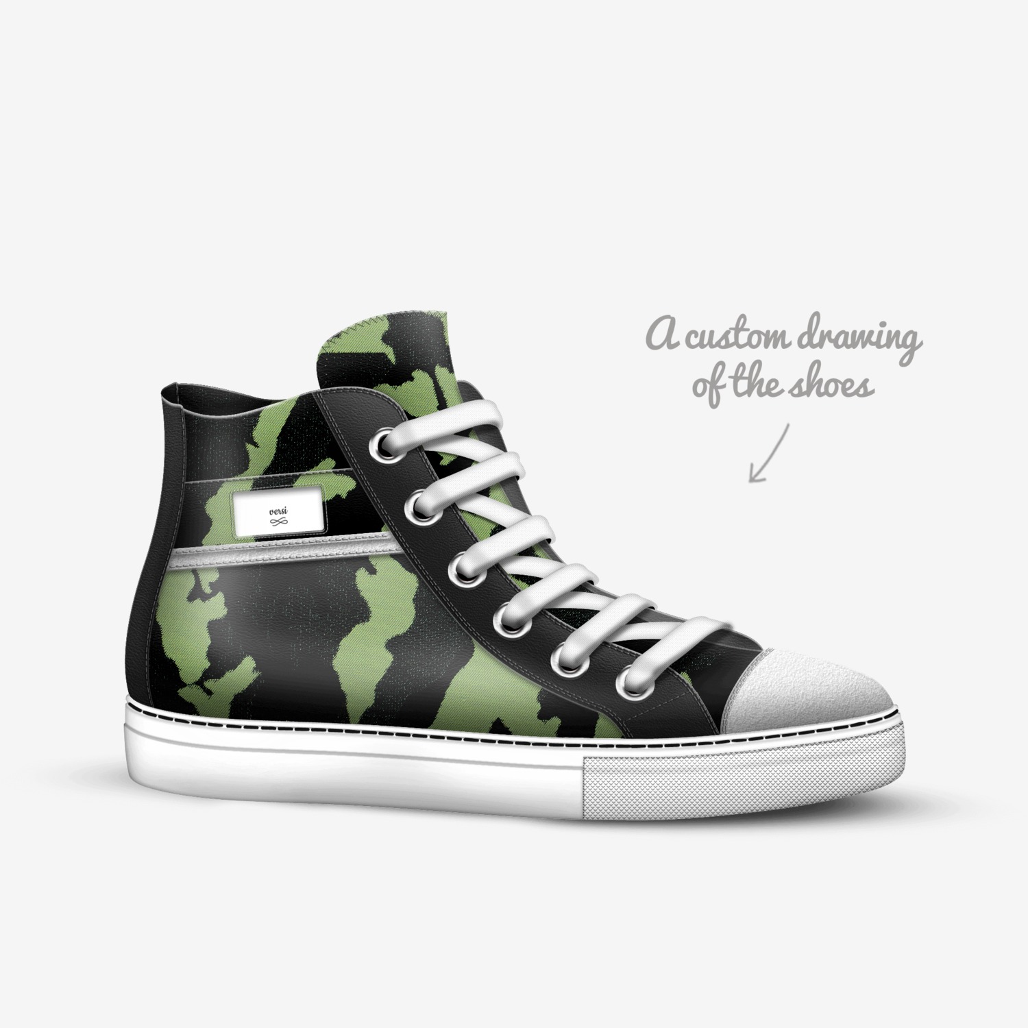 Urban Commando custom made in Italy shoes by Versi | Sketch view