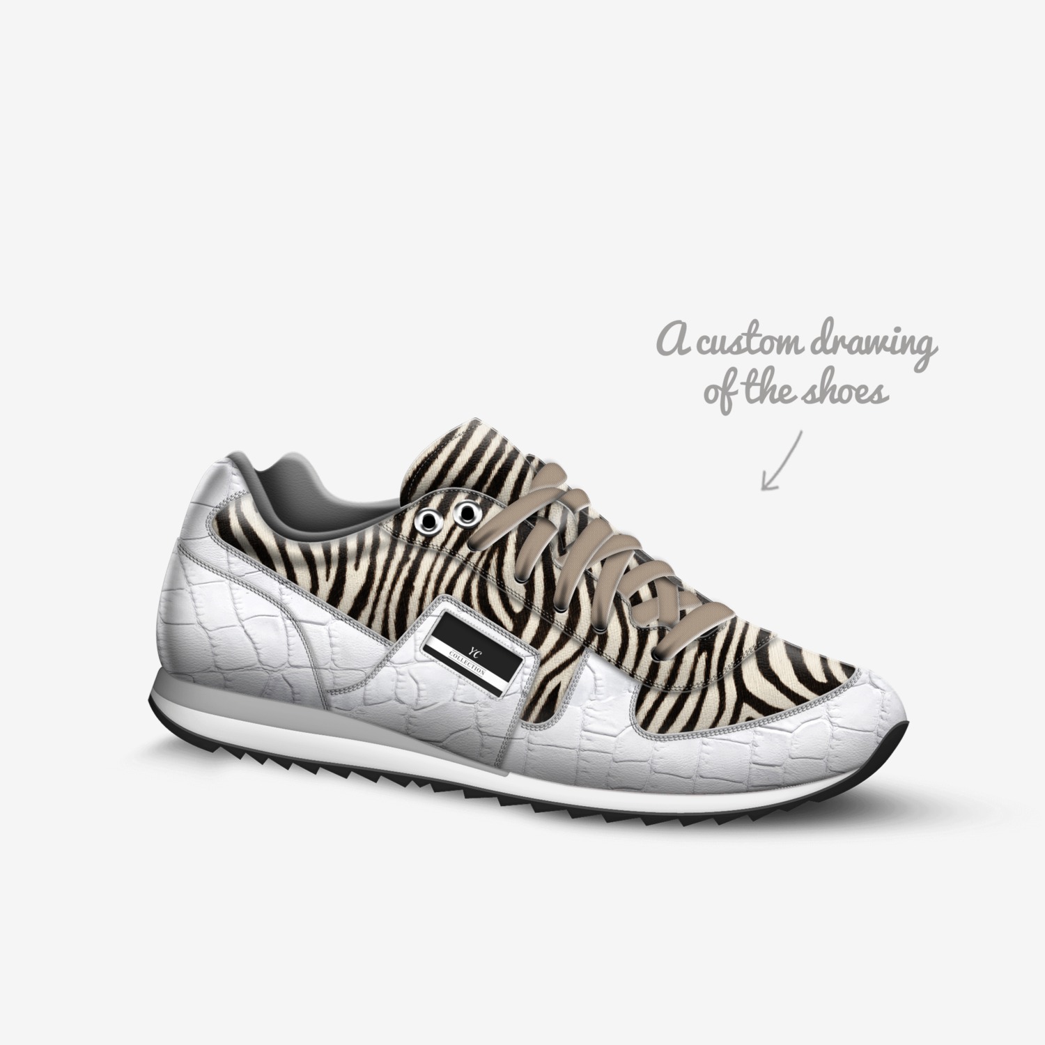 YC custom made in Italy shoes by Majestic | Sketch view