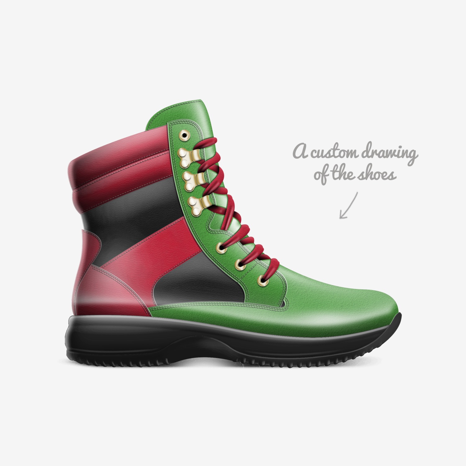 Battle Ready custom made in Italy shoes by John H. Harris, Jr. | Sketch view