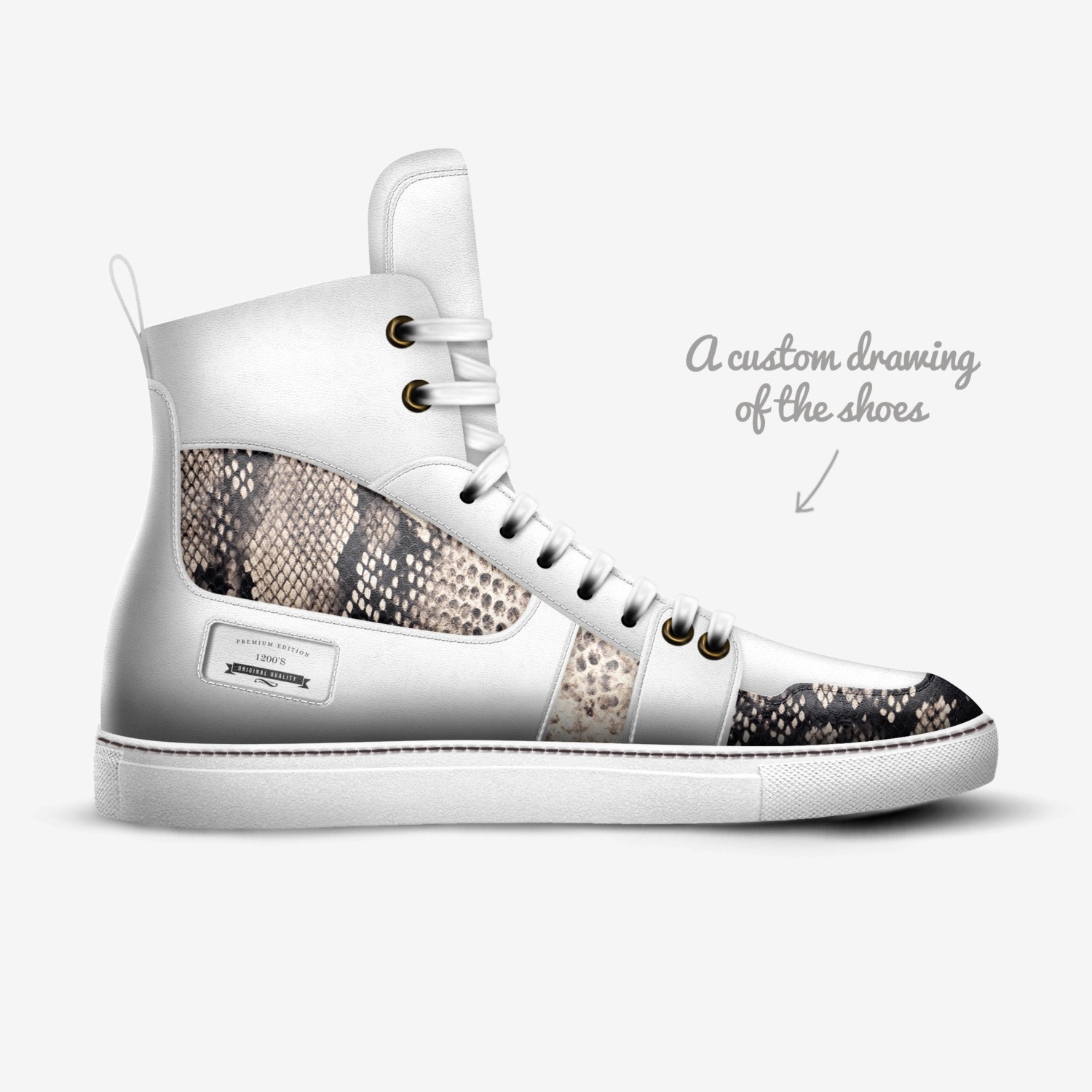 1200's custom made in Italy shoes by George Spivey | Sketch view
