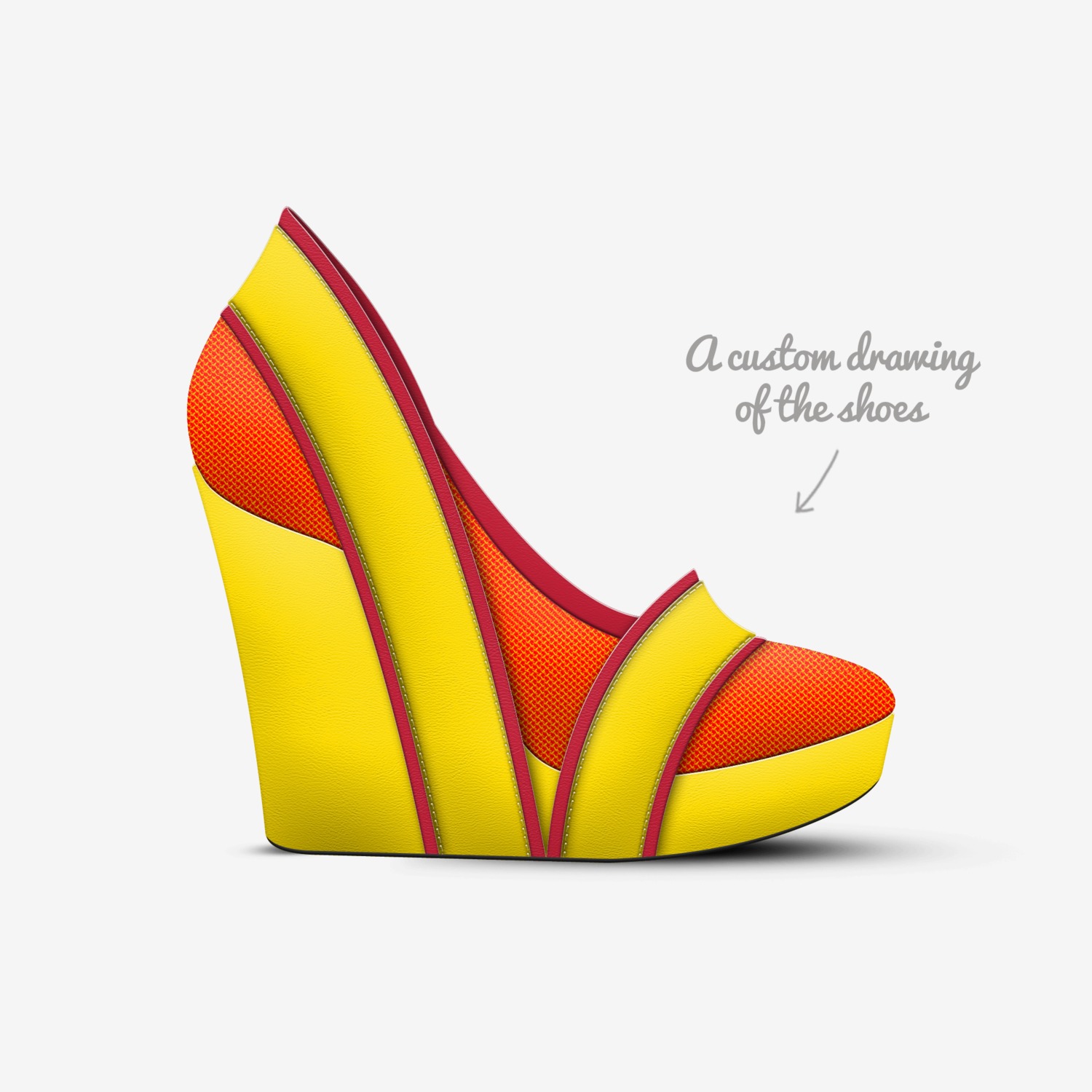 Orbital custom made in Italy shoes by Blissfully Brand | Sketch view
