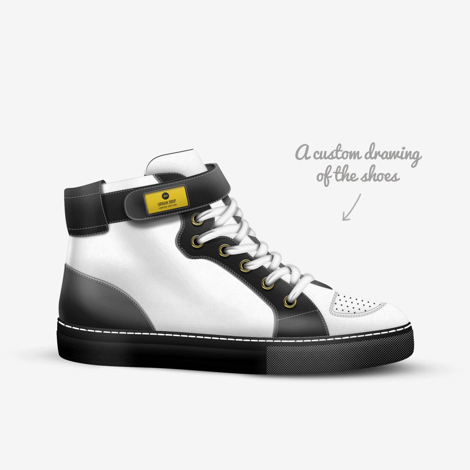 Urban Drip custom made in Italy shoes by Brendon Field | Sketch view