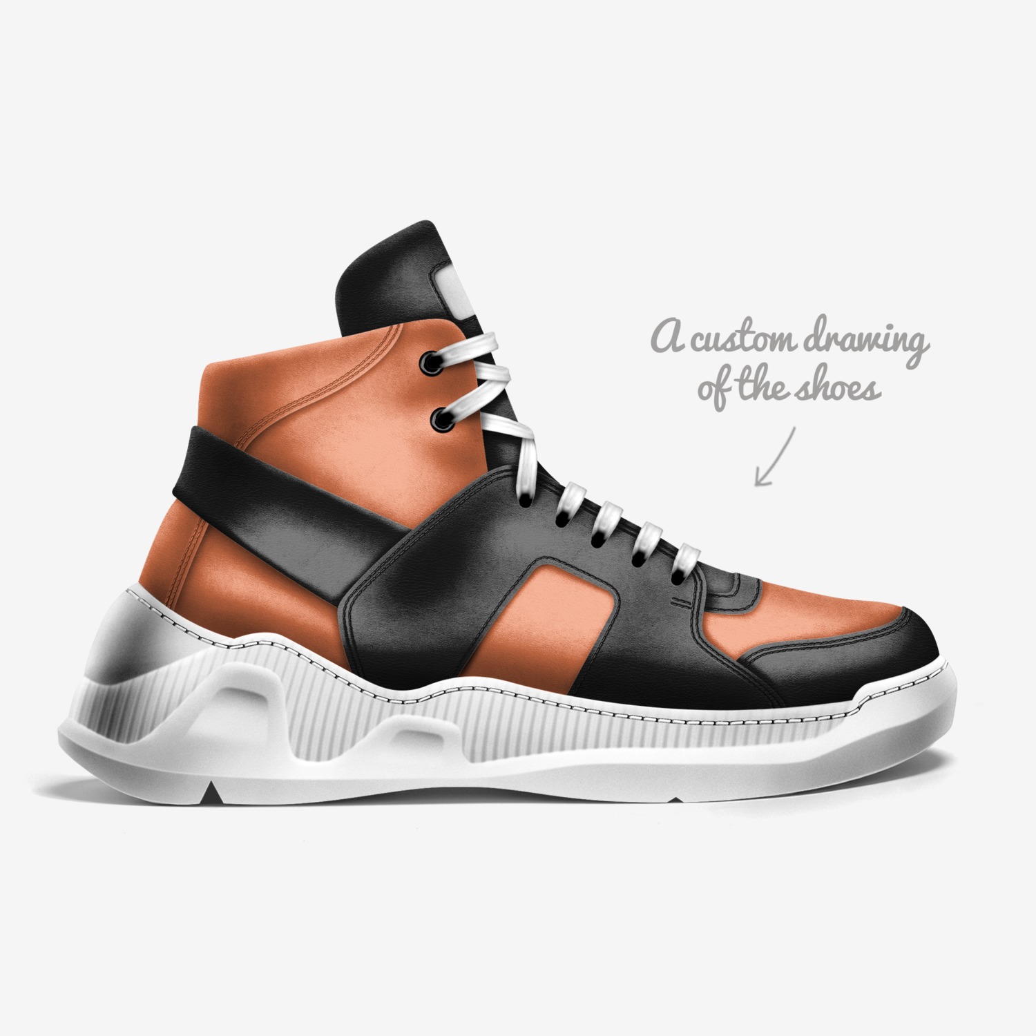 B&M custom made in Italy shoes by Mutlu Önder | Sketch view