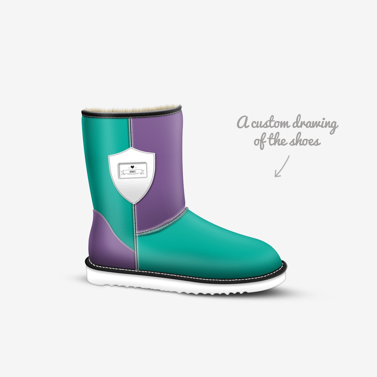 Dona's custom made in Italy shoes by Emily Macca | Sketch view