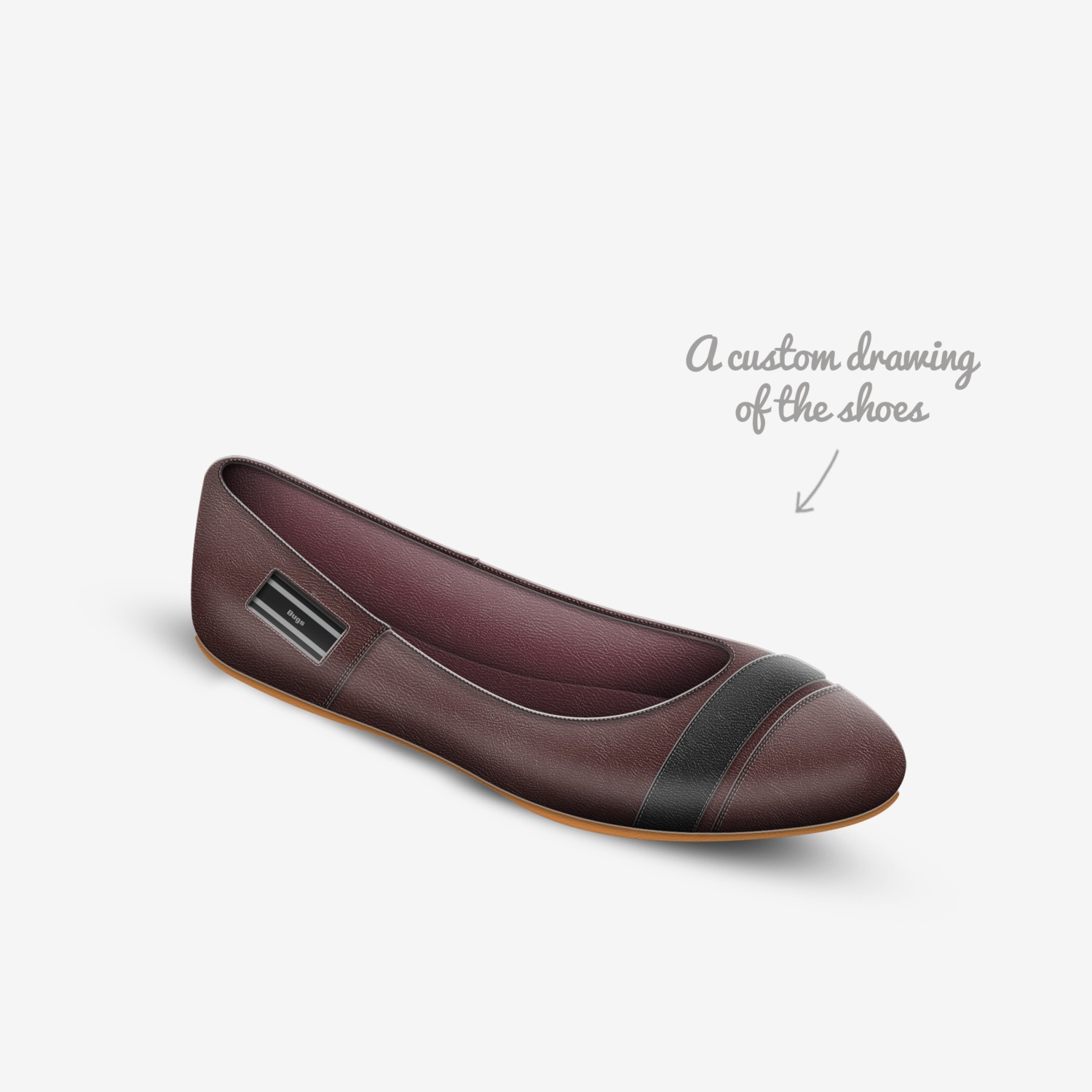 Bugs custom made in Italy shoes by Oriana Haliski | Sketch view